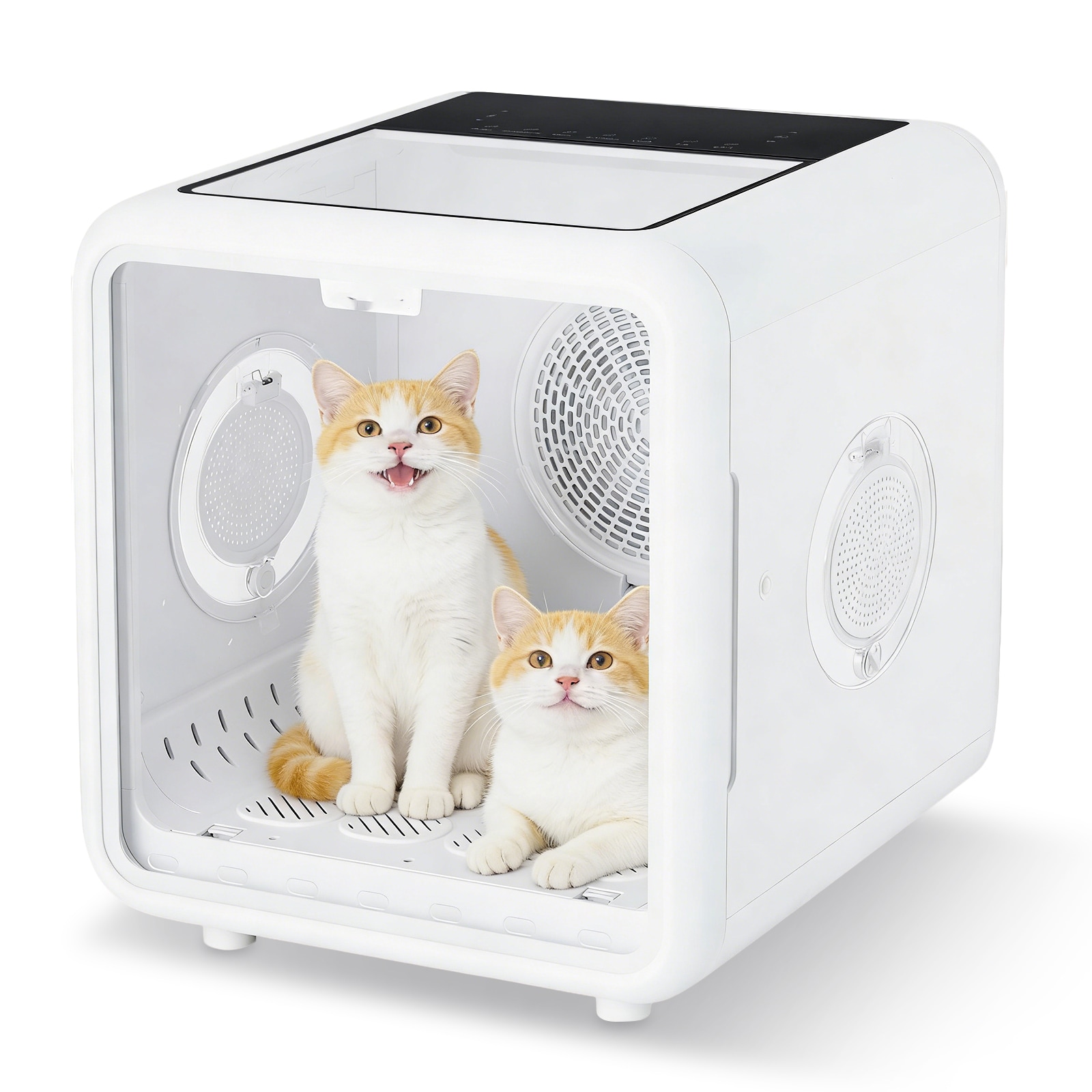 IdealHouse - 45 lbs Max 72-Liter Pet Hair Dryer Box 360 Degree Surround Airflow Grooming Drying C...