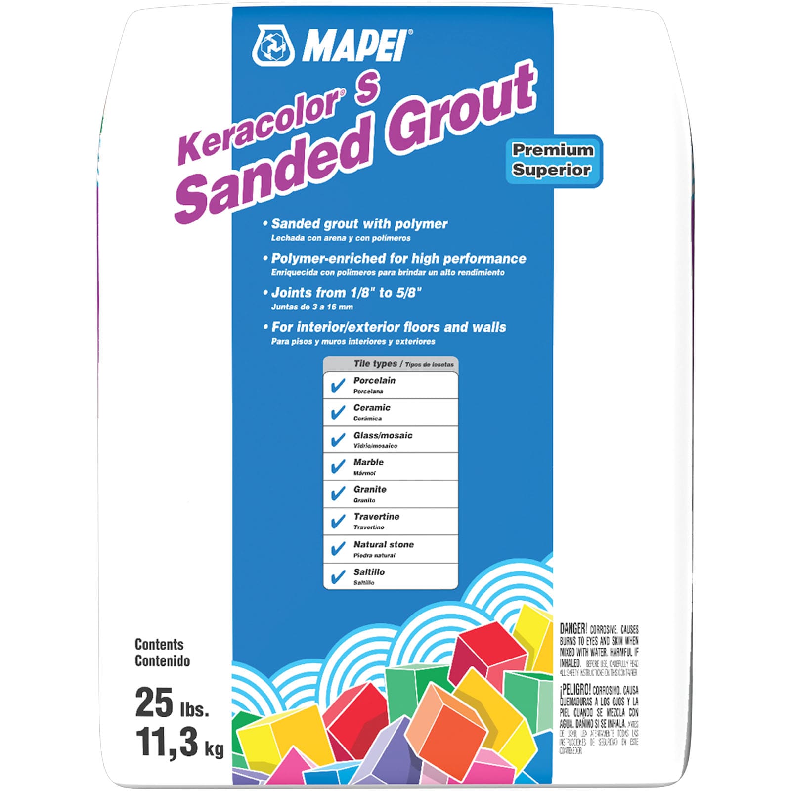 MAPEI Keracolor White #5000/Eggshell #5220 Sanded Grout (25-lb) in the  Grout department at