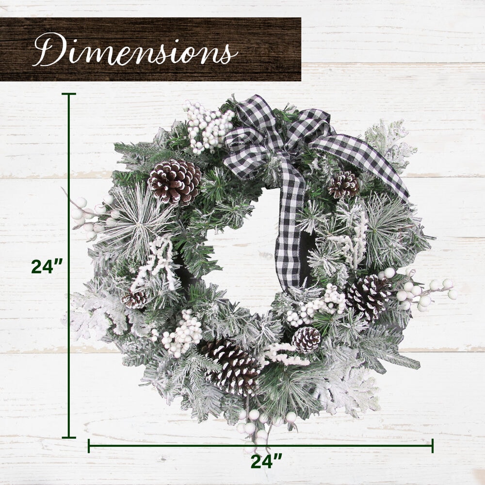 Fraser Hill Farm FF024CHWR005-0BL/WH Artificial-Christmas-Wreaths - View #3