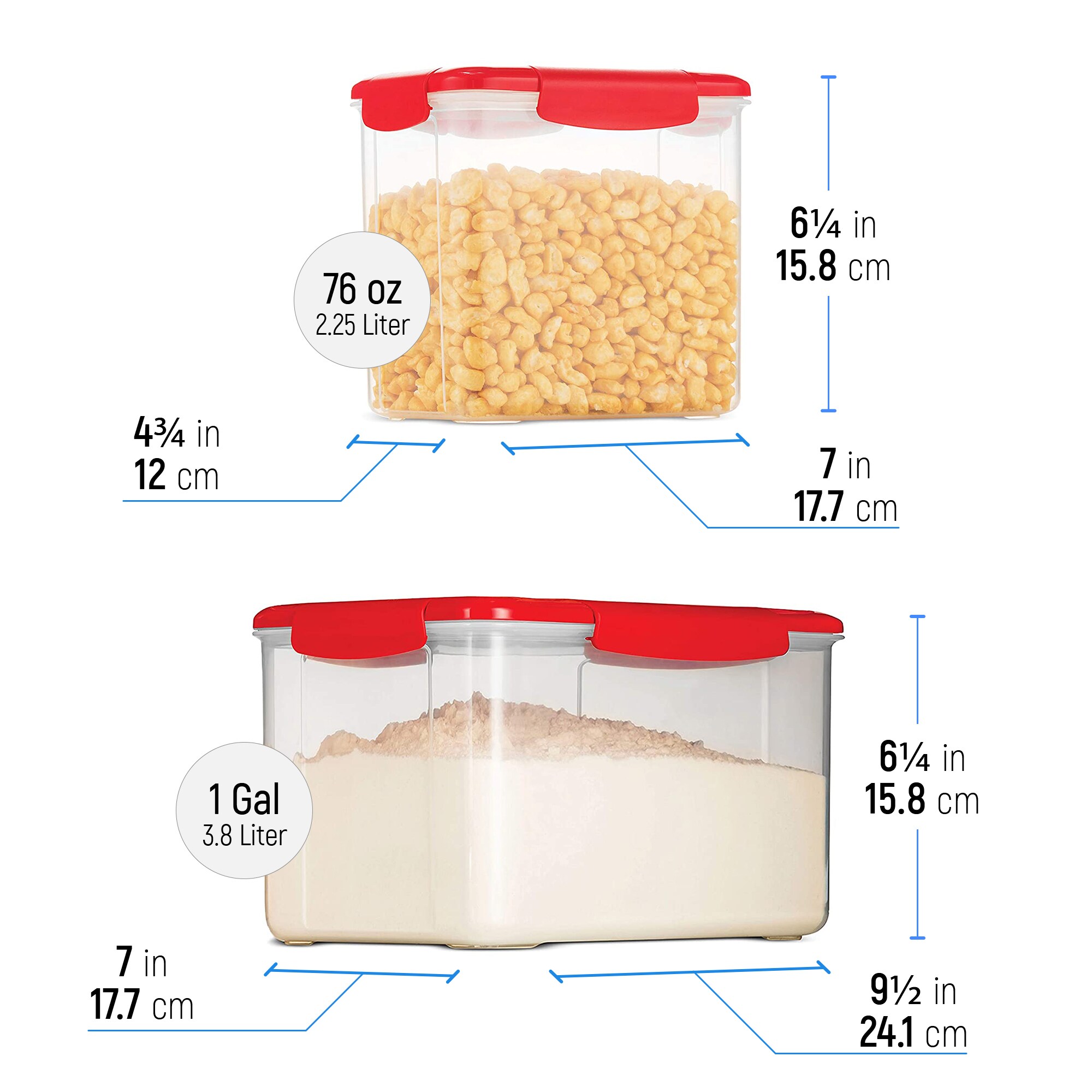 Basicwise 3-Pack Regular Mouth Plastic Bpa-free Reusable Cereal Dispenser  with Lid in the Food Storage Containers department at