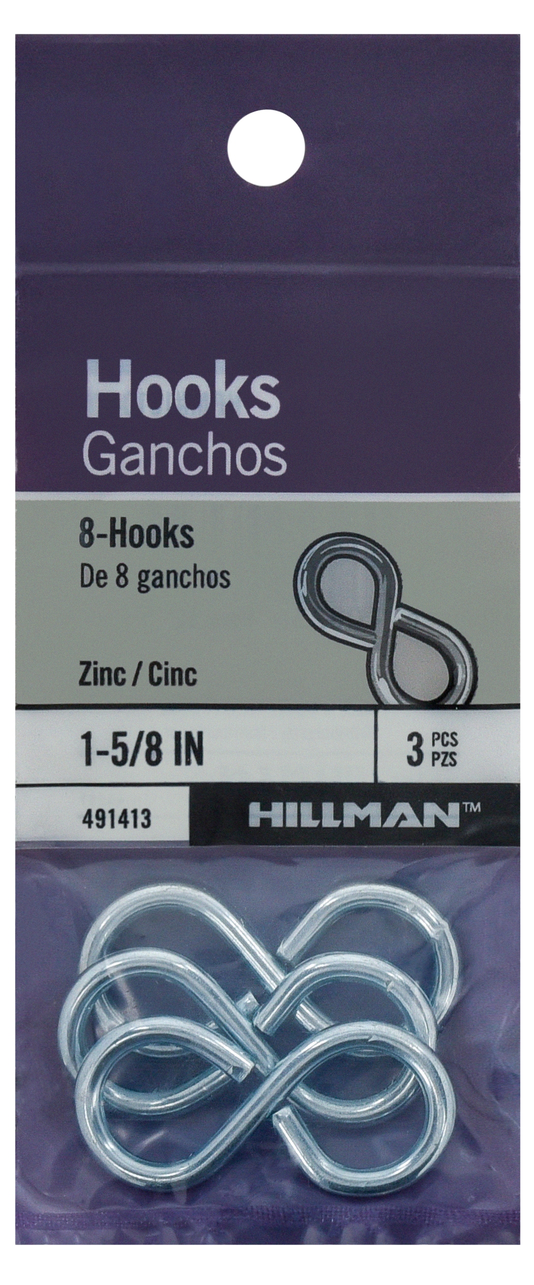 Hillman 0.135-in Zinc-plated Steel S-hook (3-Pack) in the Hooks department  at