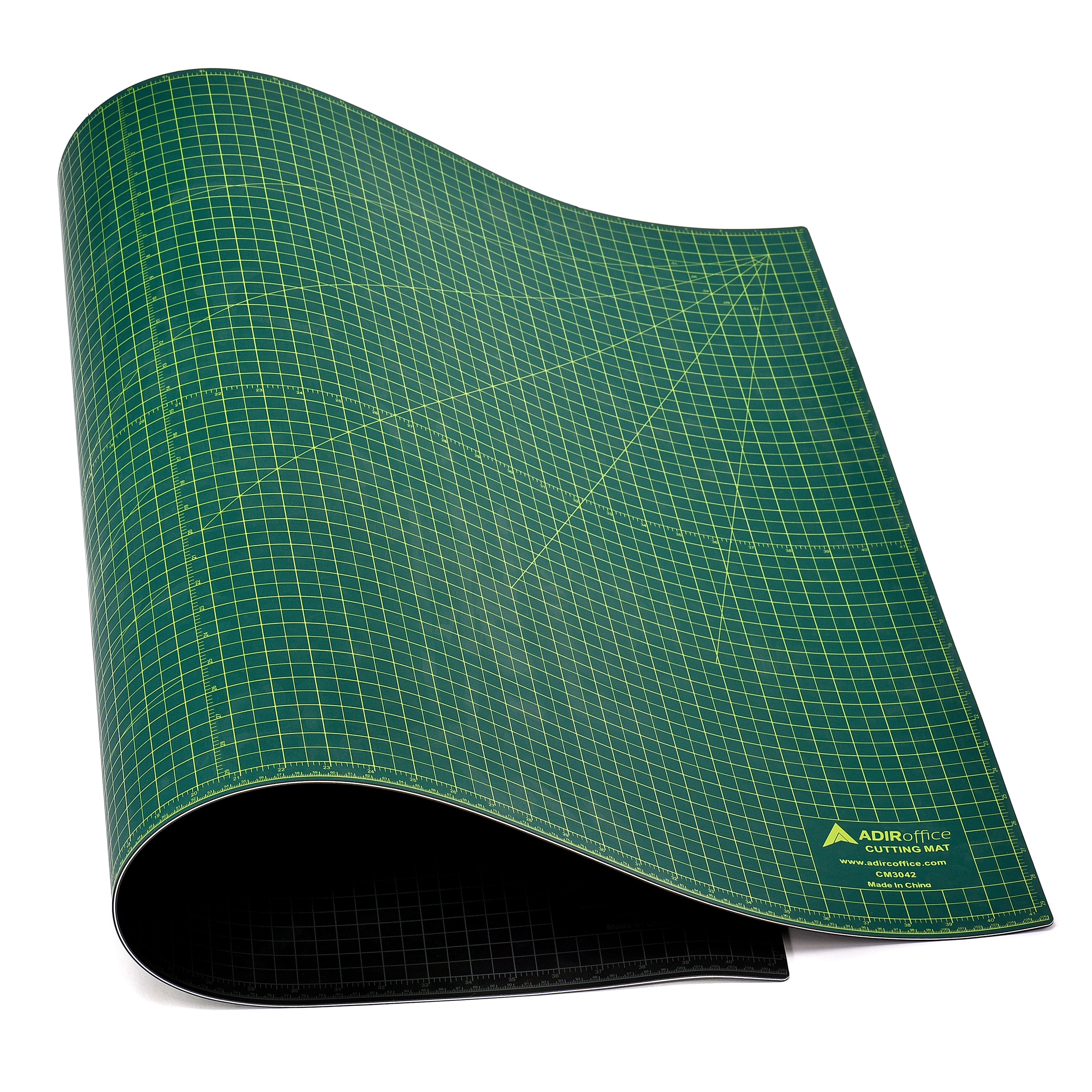 Adir Corp. Self Healing Cutting Mat for Sewing. 12x18 Inches 5 Ply Fabric  Cutting Mat. Green/Black Double Sided Reversible Durable Non-Slip. PVC