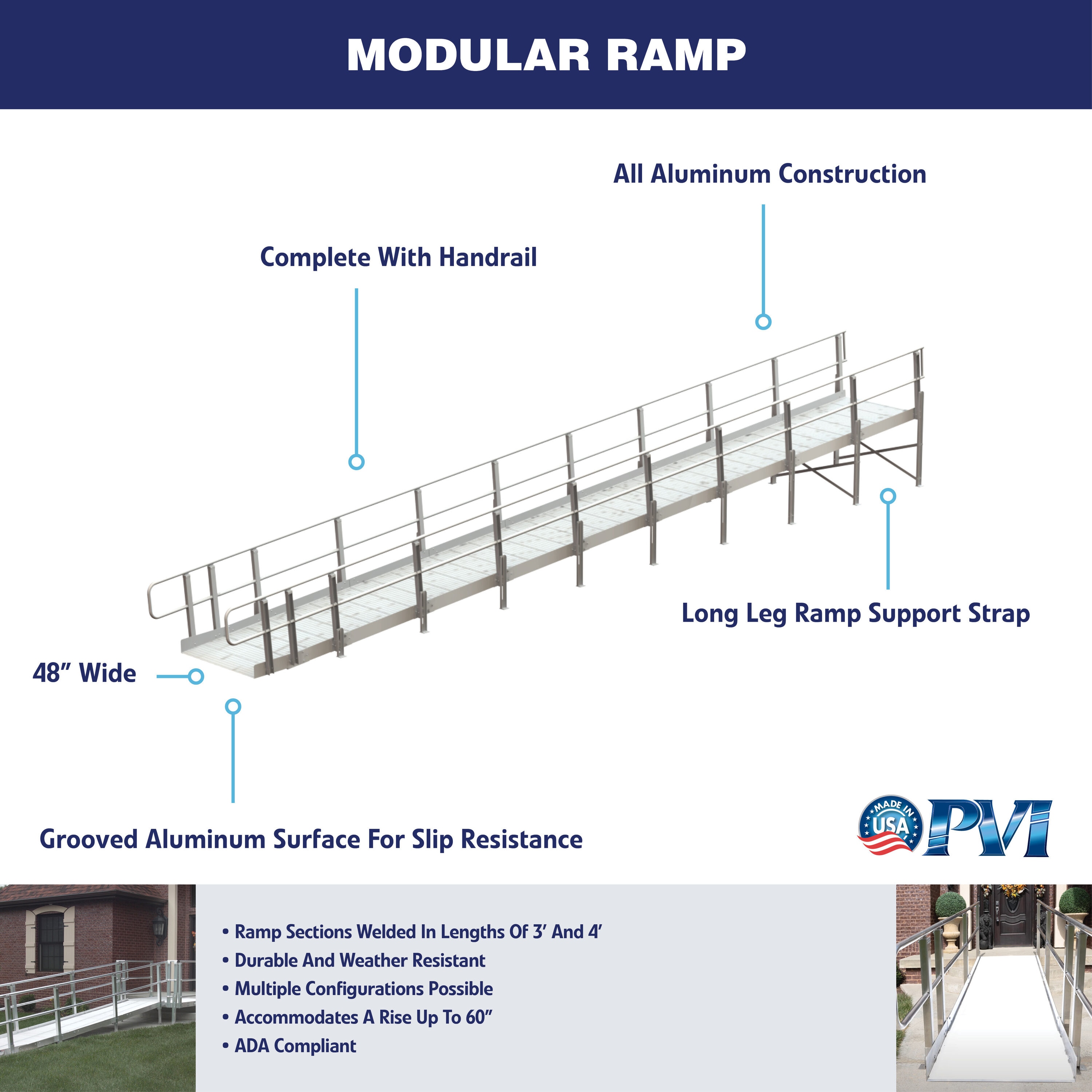 Prairie View Industries Modular XP Ramp 36-ft x 48-in Aluminum Modular ...
