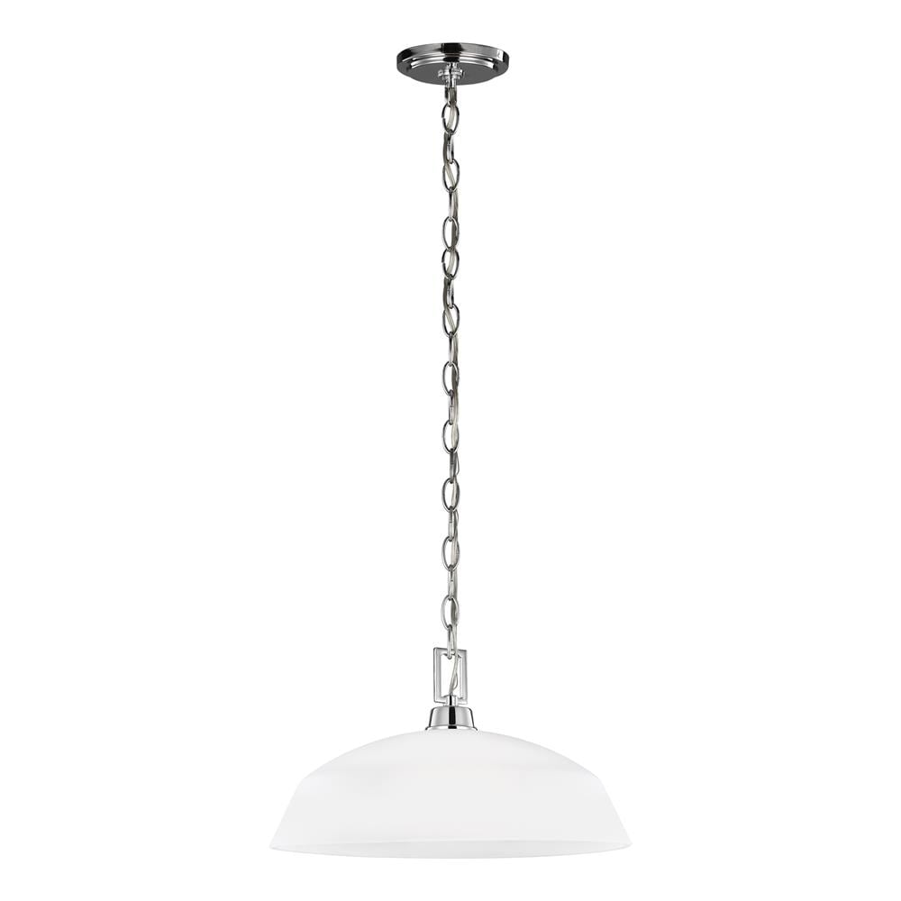 Generation Lighting 6515201-05 Kerrville Chrome Modern/contemporary Etched glass Dome Medium Hanging Pendant light