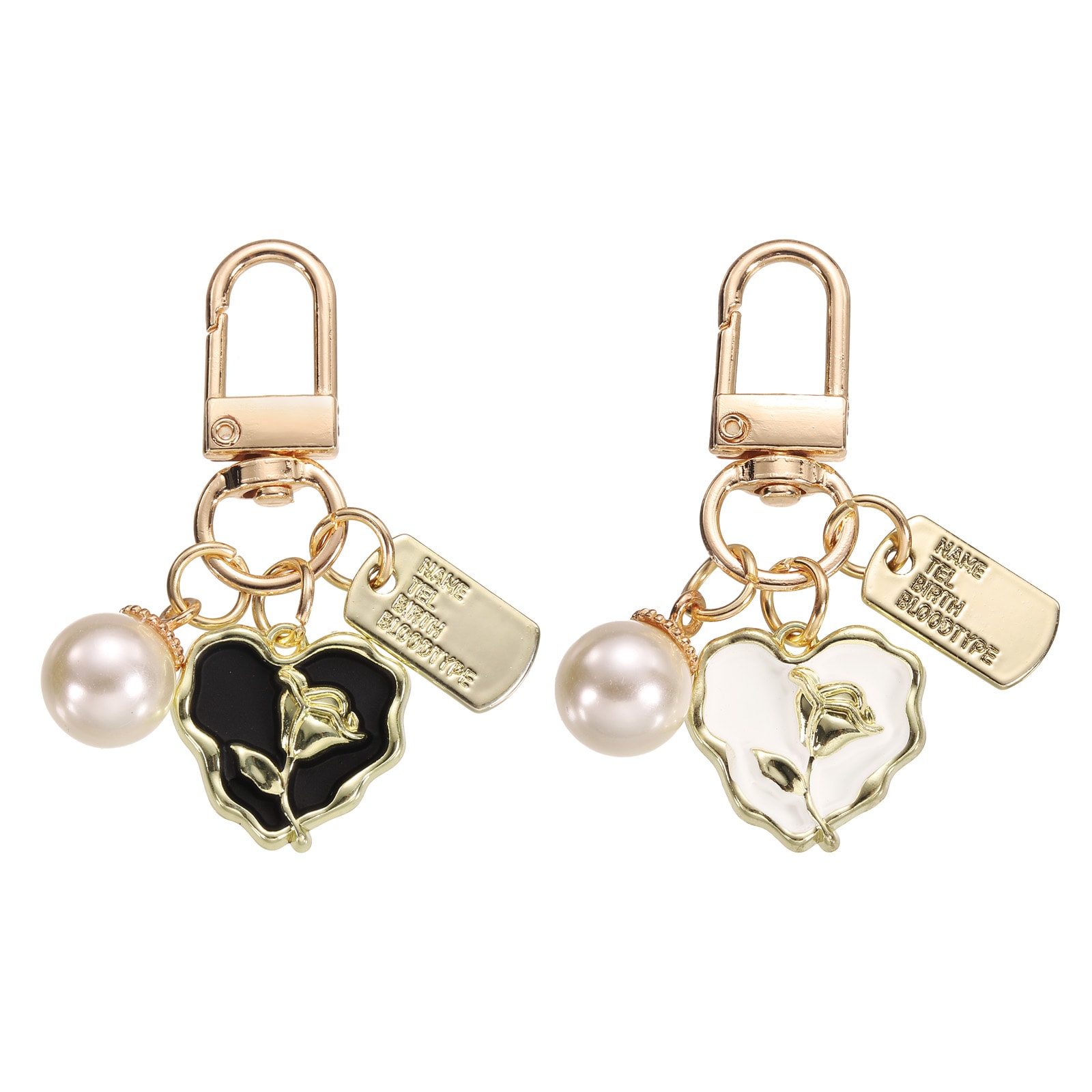 Unique Bargains 2pcs Heart Keychain Charm for Women Metal Cute