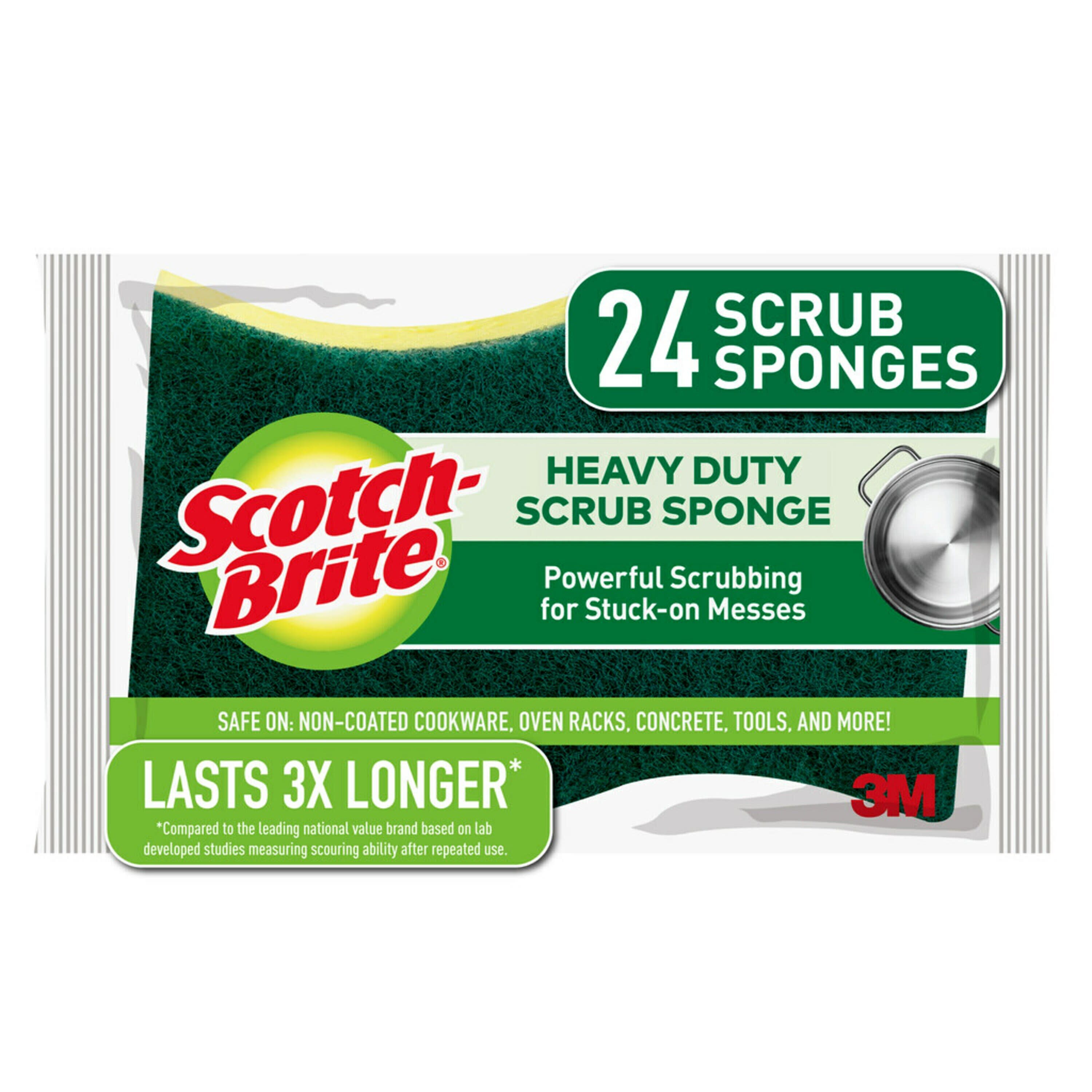3M Scotch-Brite (6 Pack) Heavy Duty Dish Wand Sponge Brush Soap Dispenser  with Scotch Brite Sponges Dish Scrubber Pads for Home Kitchen