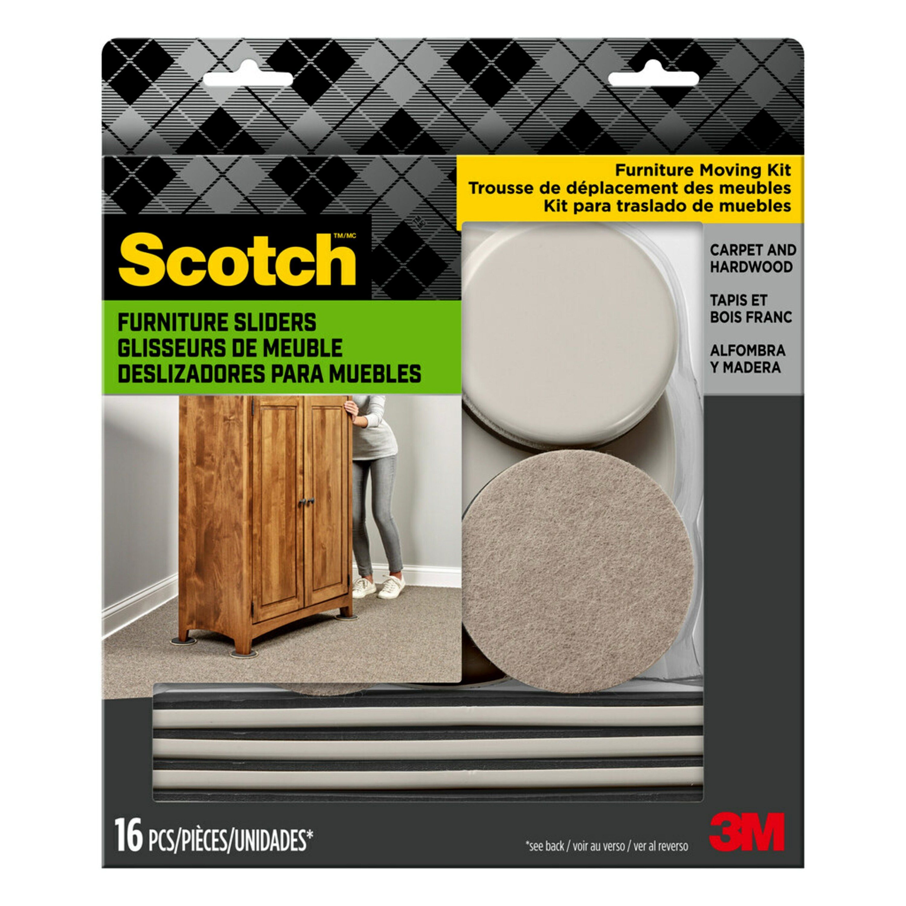 Scotch 16-Pack Assorted Round and Rectangle Felt and Plastic Carpet and  Hard Surface Furniture Slider in the Furniture Sliders department at