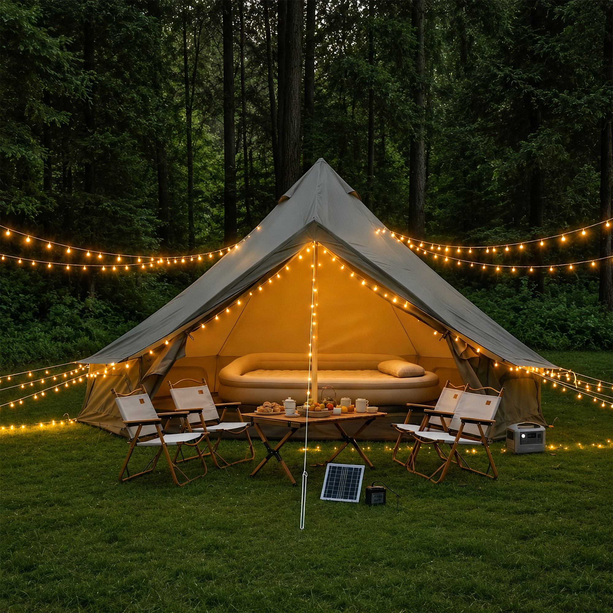 TEINIE Oxford Bell Tent for Family Camping - Spacious 9.8ft Yurt
