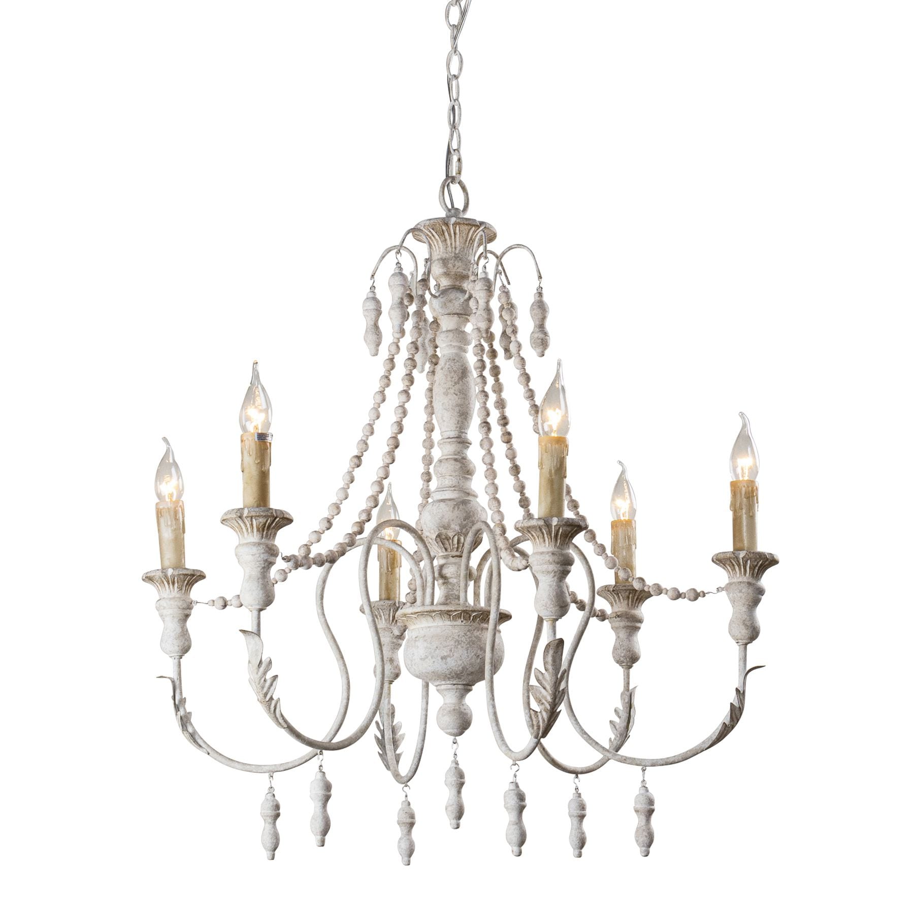 Parrot Uncle 6-Light Distressed White French Country/Cottage ...