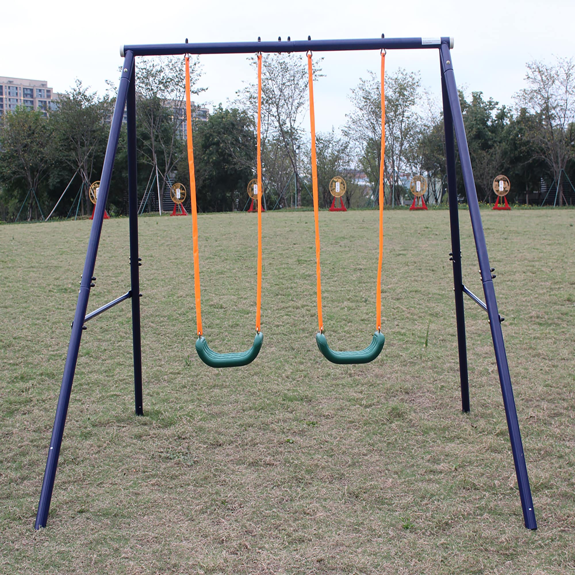 Fun Orange FUN25PS06 Kids Commercial Steel Swing set with 2 Swings