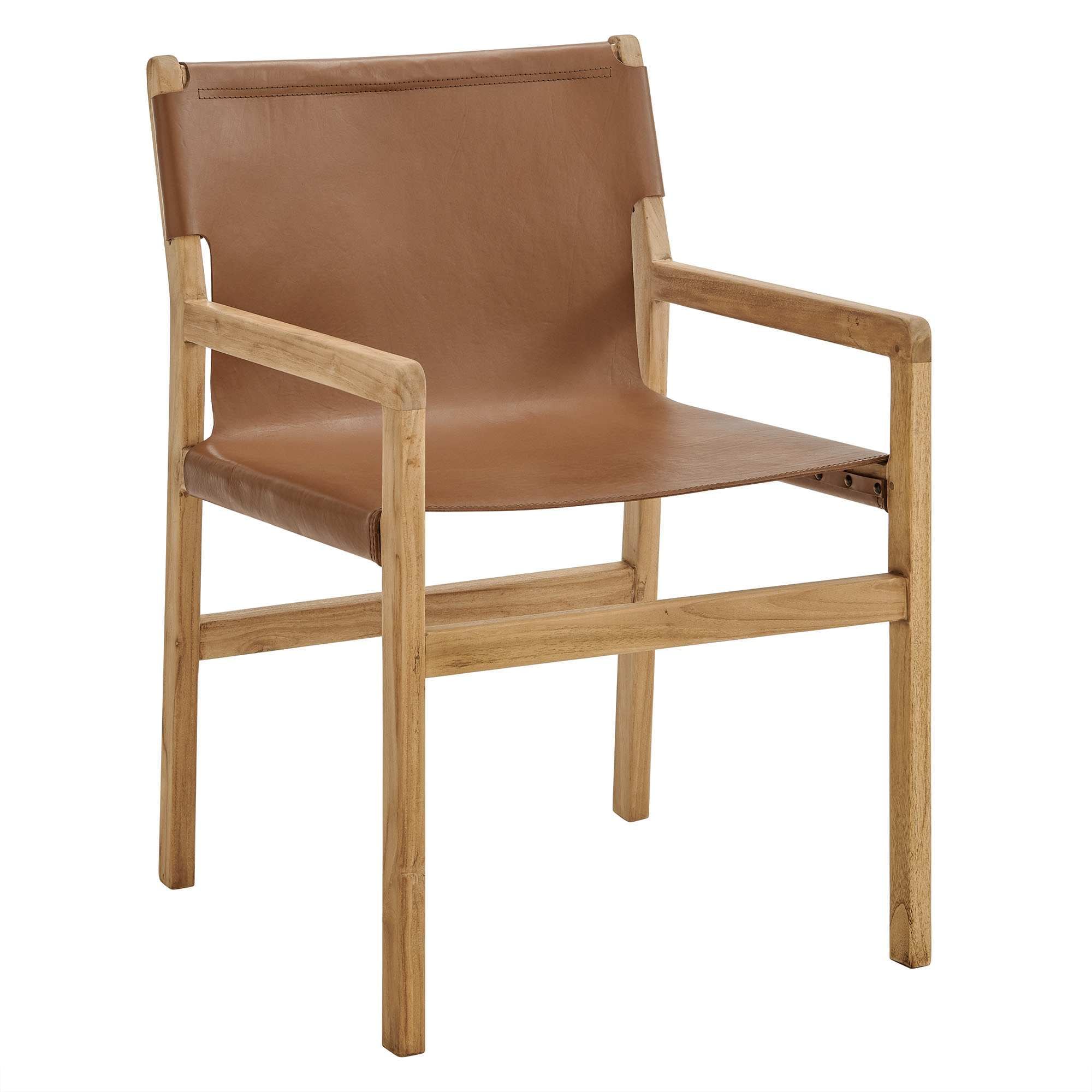  Sonora Leather Dining Chair in Chestnut Tan