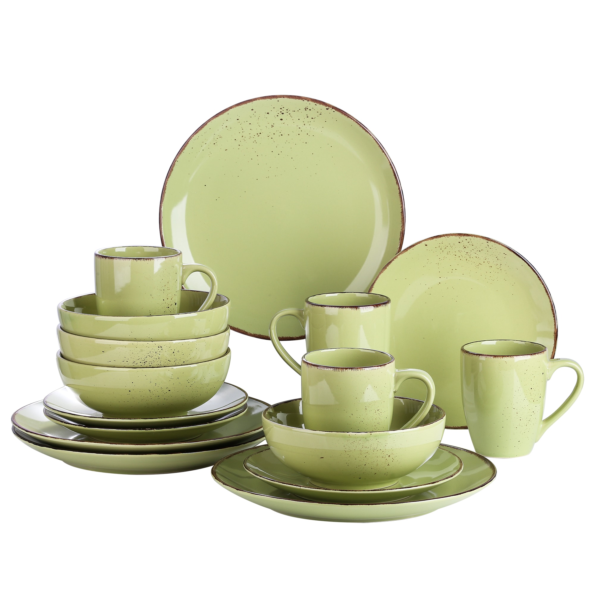 CASAINC VC-NAVIA-10-SL 16-Piece Green Porcelain Dinnerware