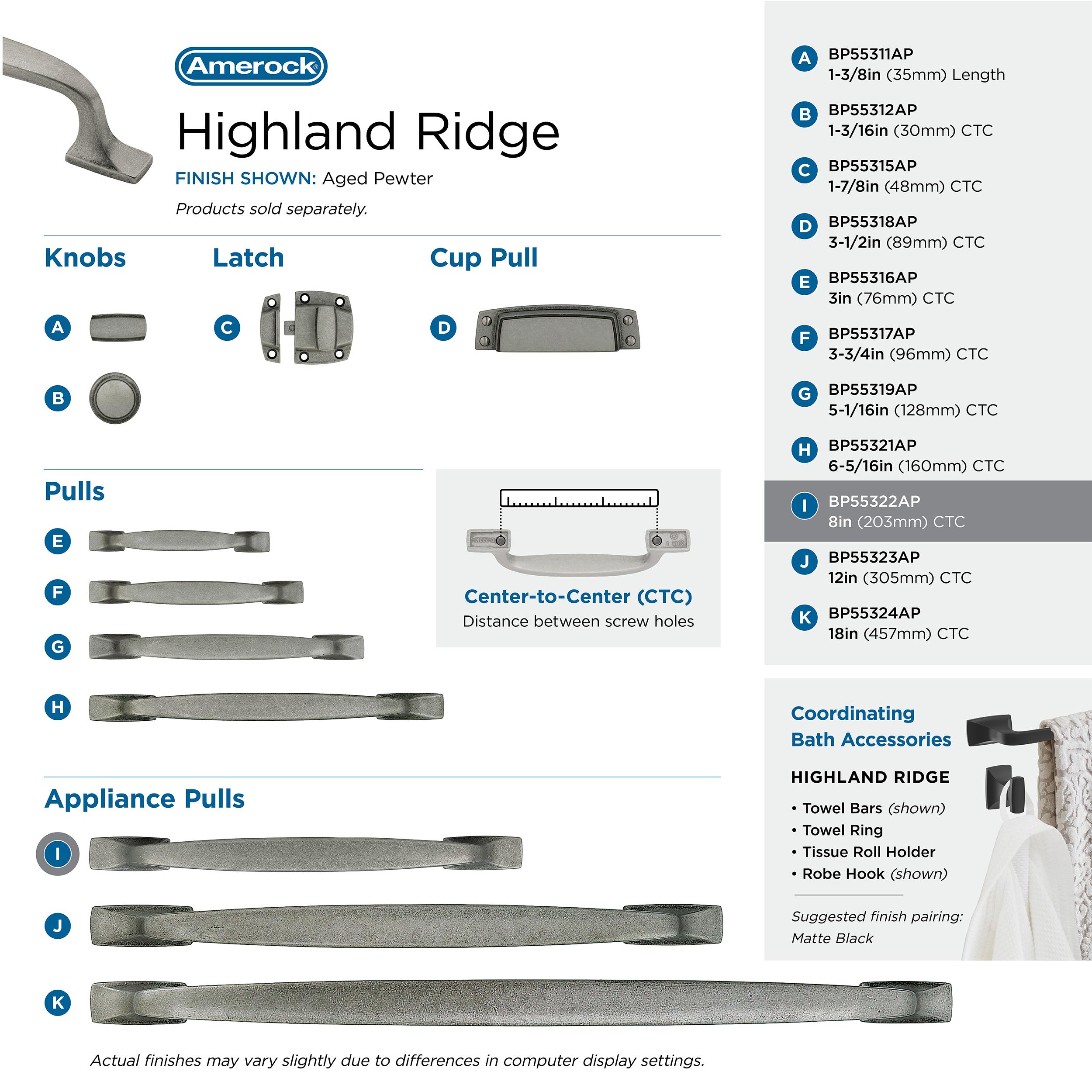 Amerock BP55322AP Cabinet-Pulls - View #6