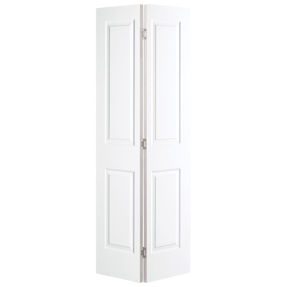 Cambridge 30-in x 80-in White 2-panel Square Hollow Core Prefinished Molded Composite Bifold Door | - JELD-WEN JW225700389