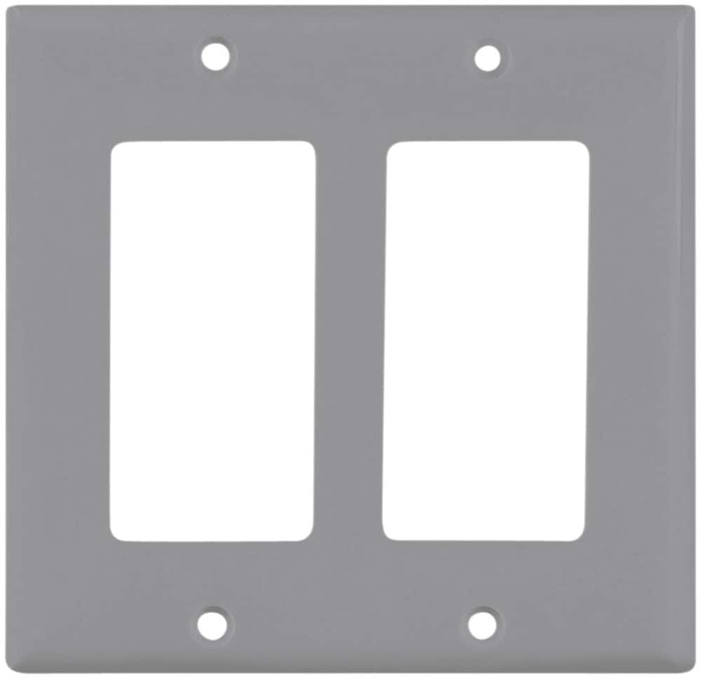 Eaton 5152GY-BOX 2 -Gang Standard Size Gray Nylon Indoor Decorator Wall Plate