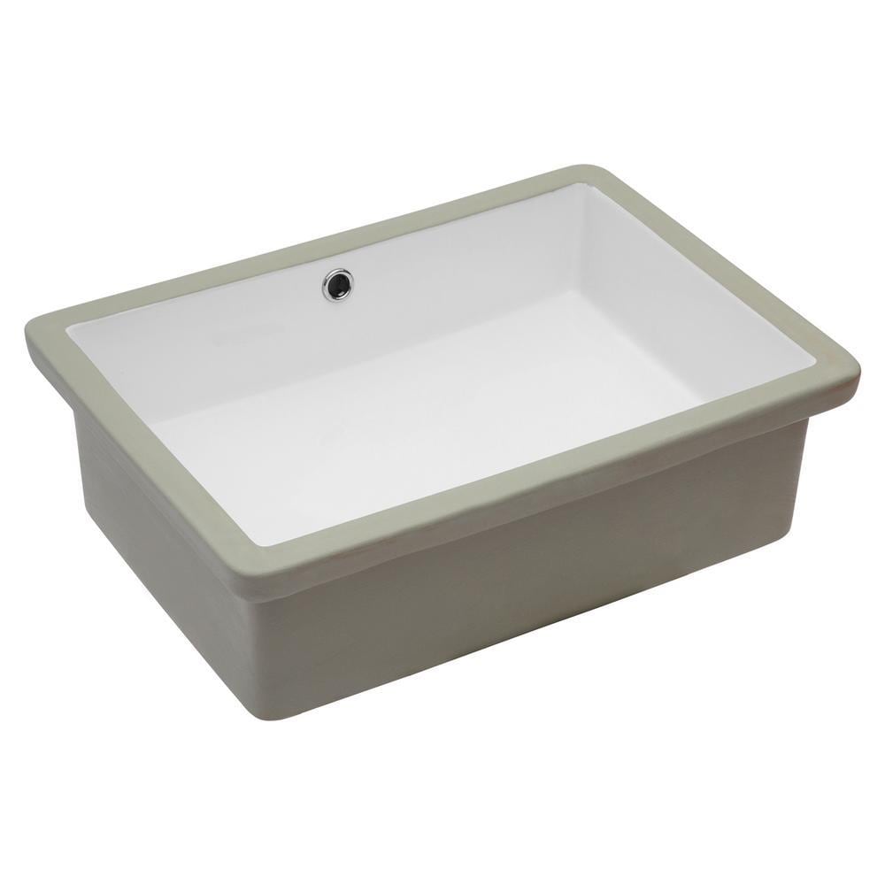 Lordear Undermount Bathroom Sink White Porcelain Undermount Rectangular   16877335 