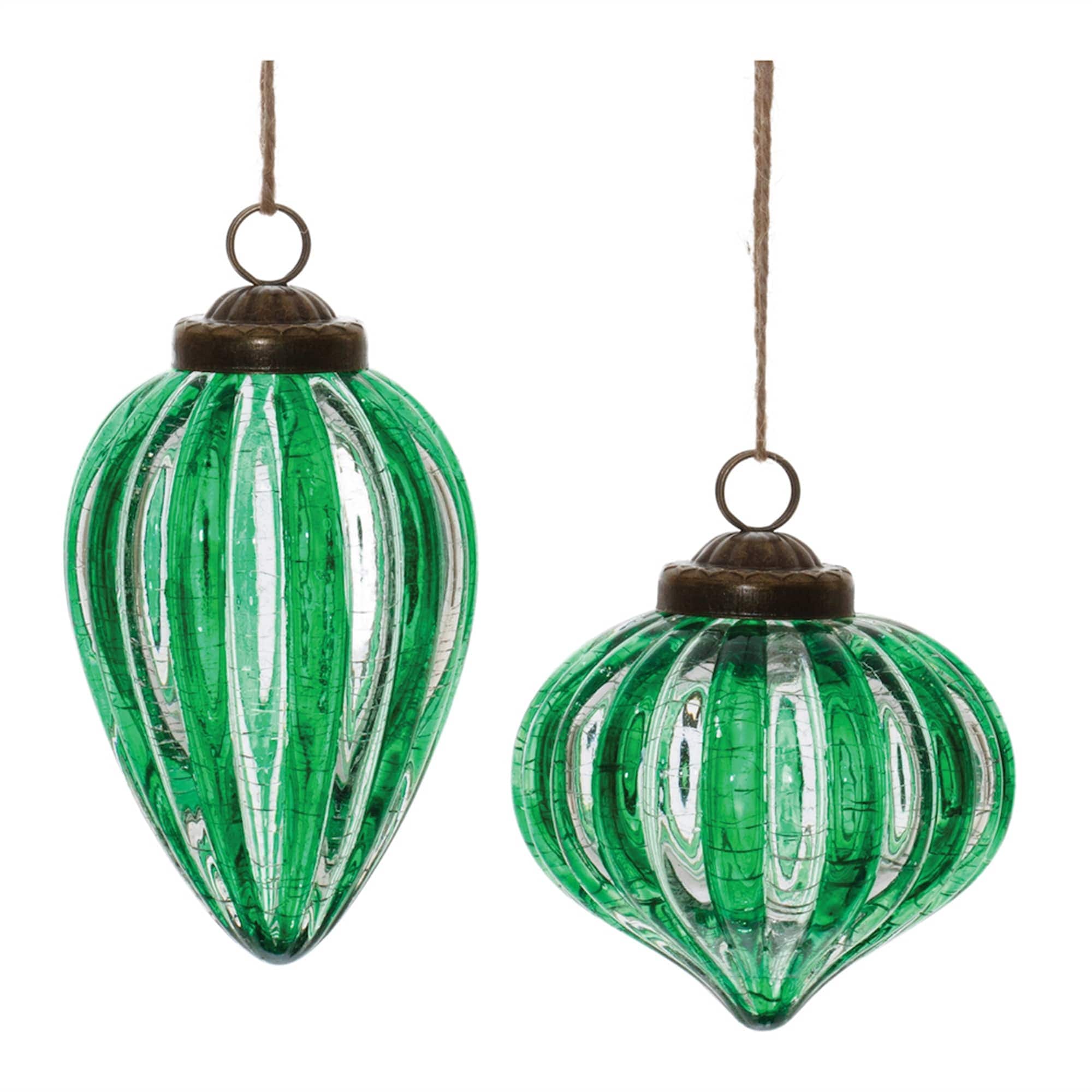 Melrose International 90574DS Ornament (2 Asst) 3.75H 5H Glass