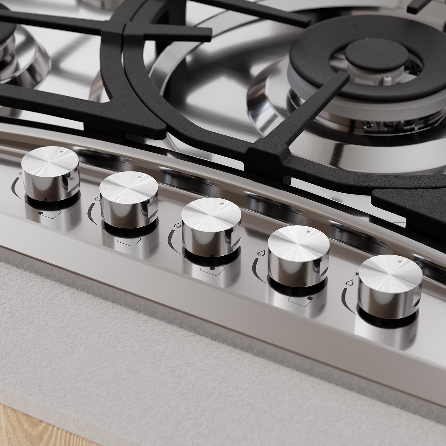 Empava 36 in. Built-in GAS Cooktop in Stainless Steel with 5 Sealed Burners