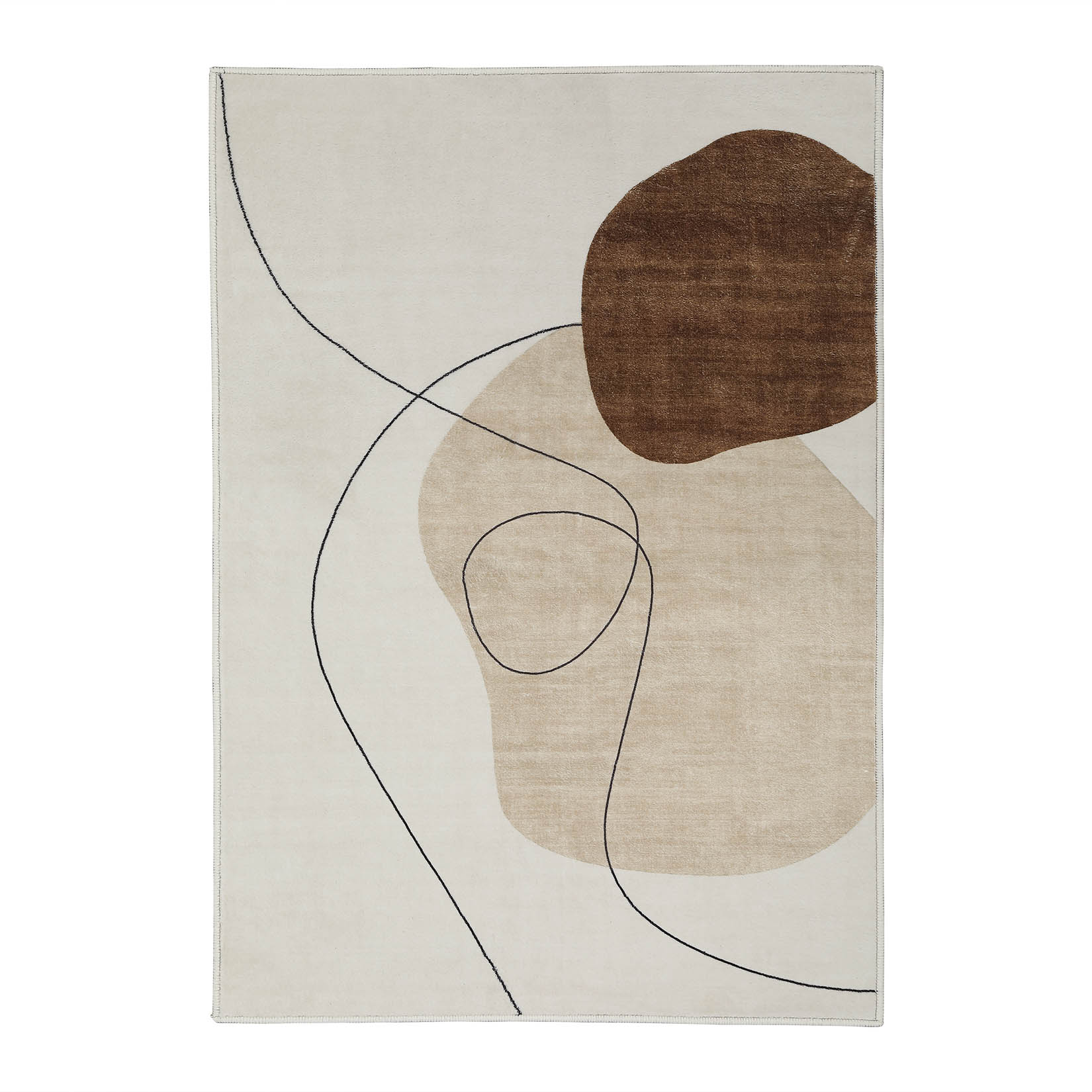 Garvee YXY-LO-PHO-0YPU13ZF 9 x 12 (ft) Loomed Beige Rectangular Indoor Abstract Mid-Century Modern Machine washable Pet Friendly Area rug