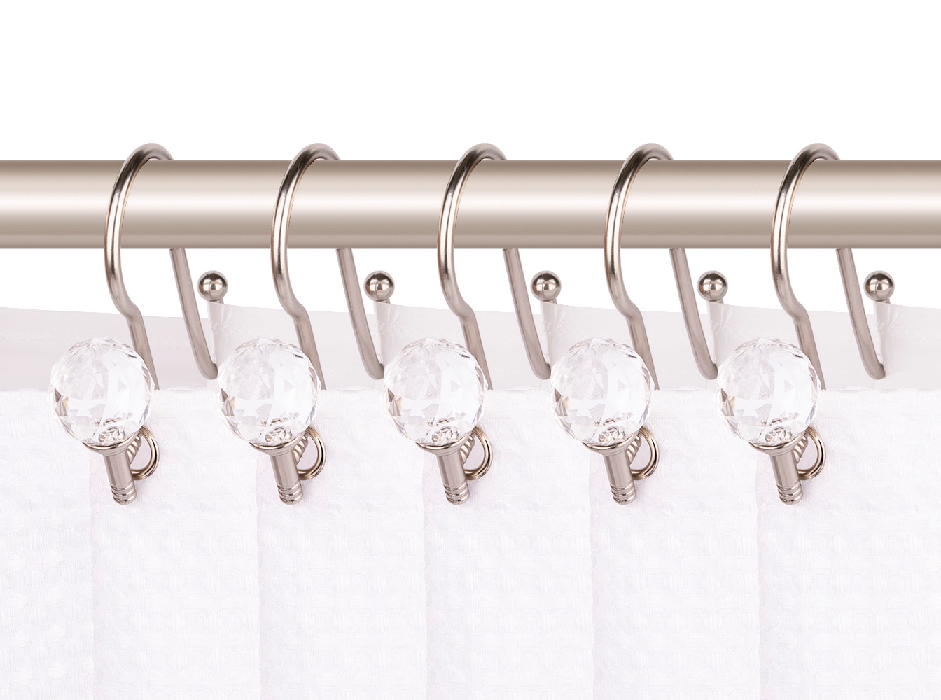 Utopia Alley HK18BN Brushed Nickel Zinc Double Shower Curtain Hooks