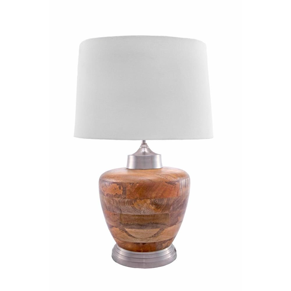 nuLOOM RJT03AA 21-in Nickel 3-way Table Lamp with Fabric Shade