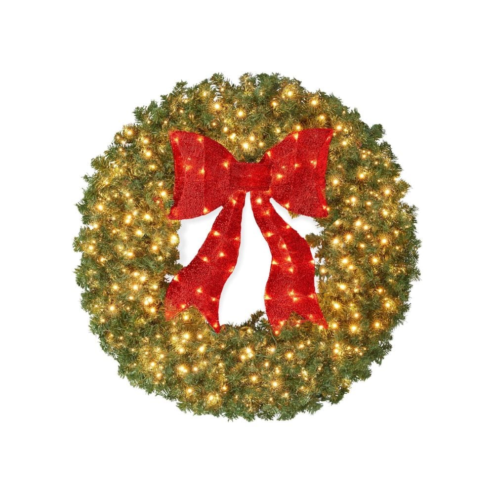 Casual Home 48-In Large Artificial Pre-Lit Christmas Wreath