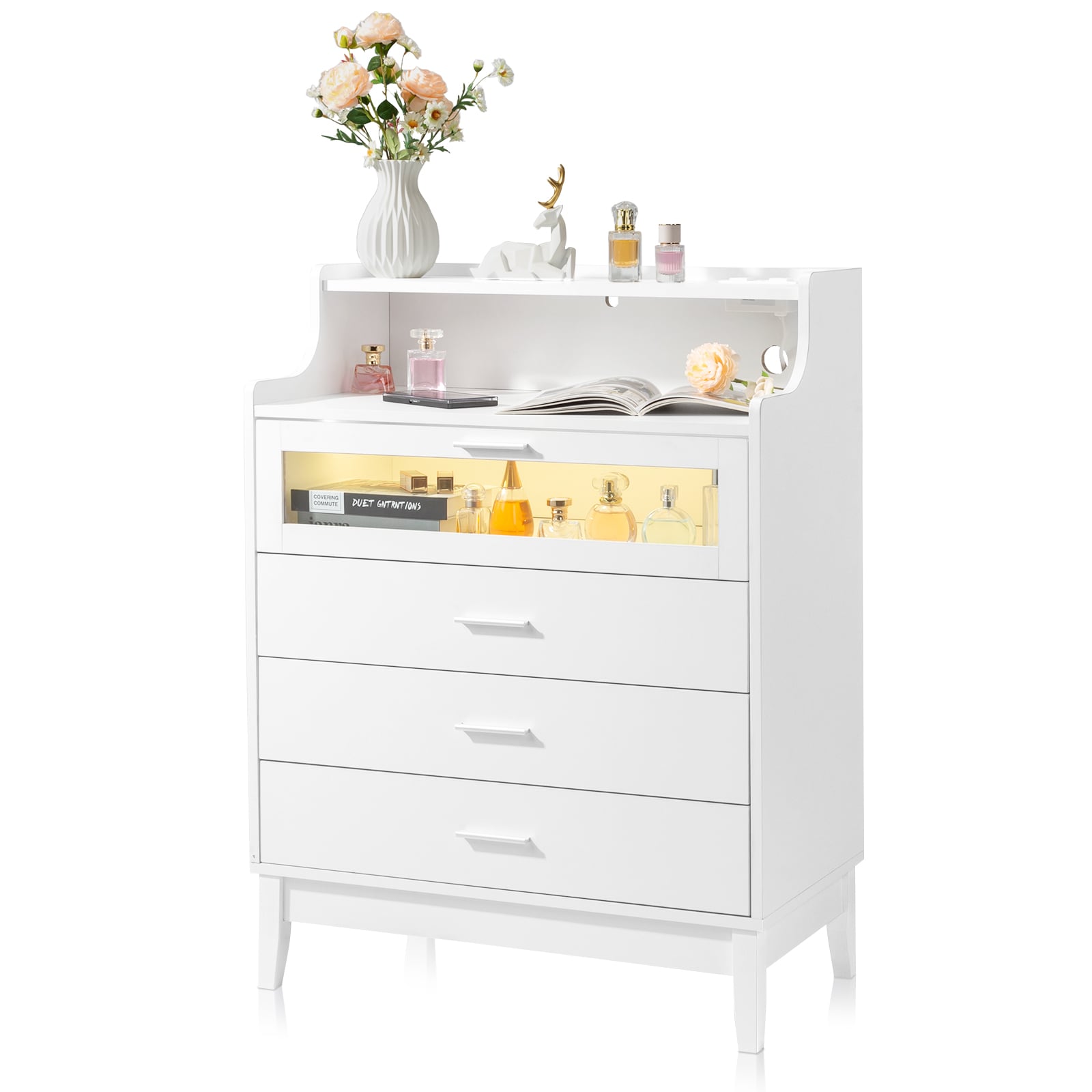Outopee LO1G52004063 White 4 -Drawer Standard dresser