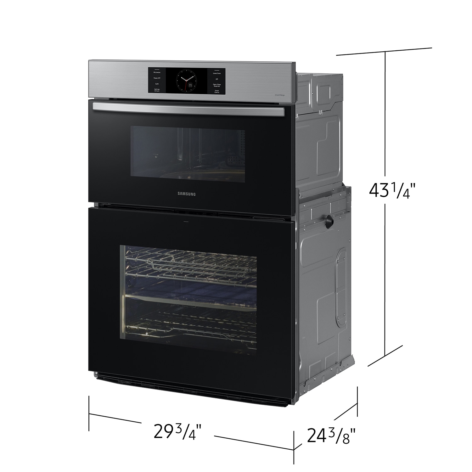 Bespoke 30 Microwave Combination Wall Oven with with Flex Duo™ in White  Glass