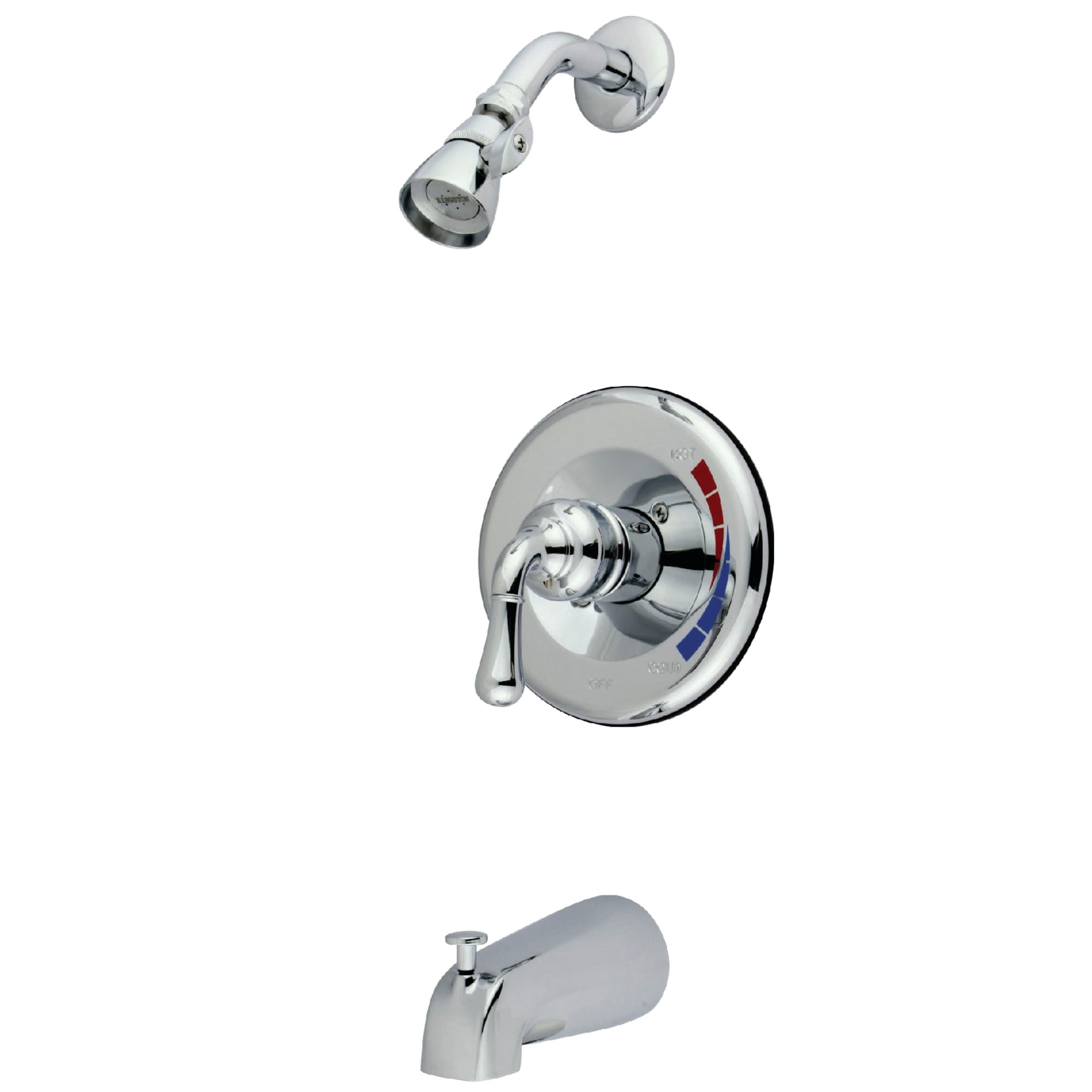 Elements of Design EB631 Magellan Chrome 1-handle Single function 3-Inches Round Bathtub and shower Faucet with Valve
