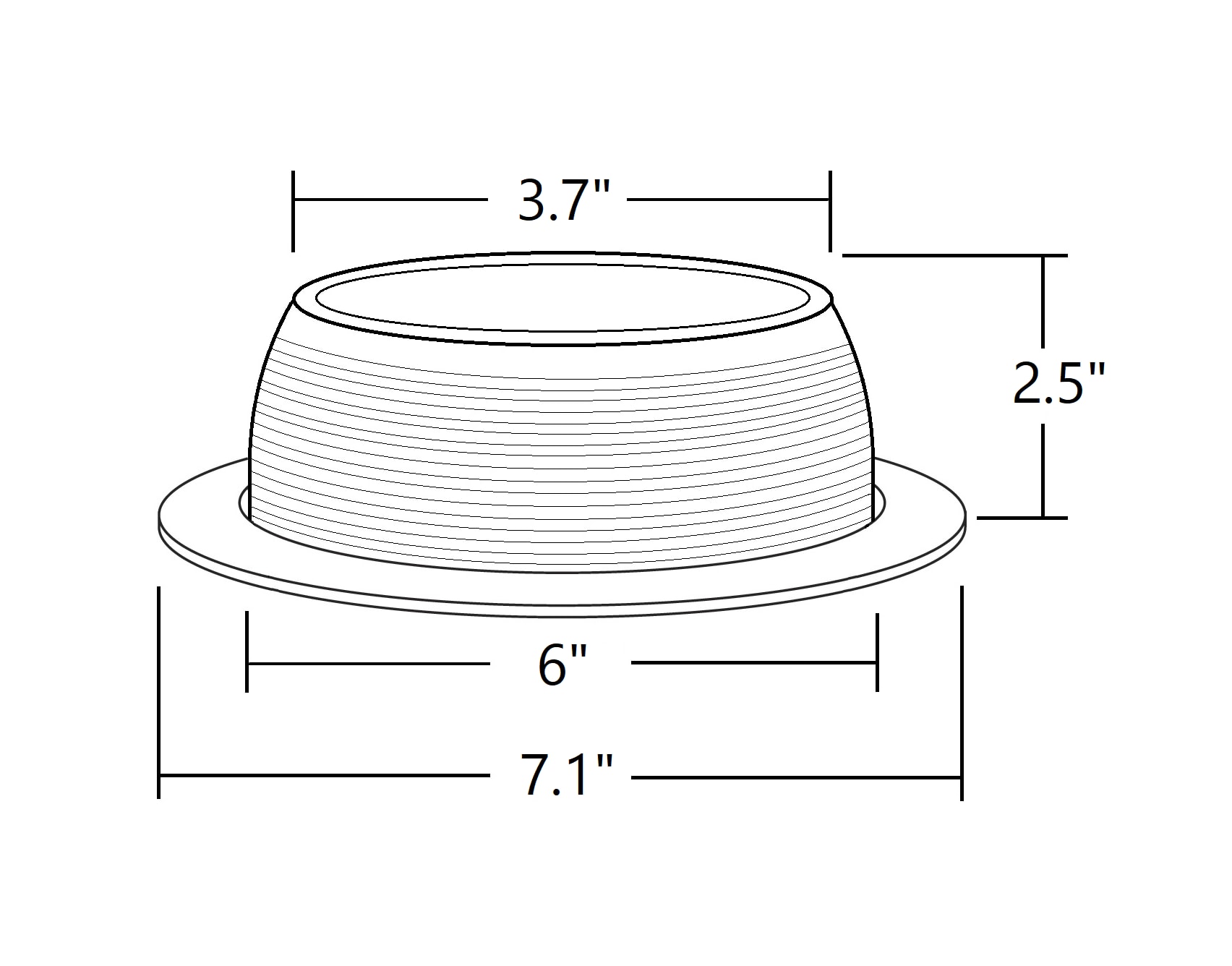 6-Inch Black and White Steel Baffle Recessed Trim