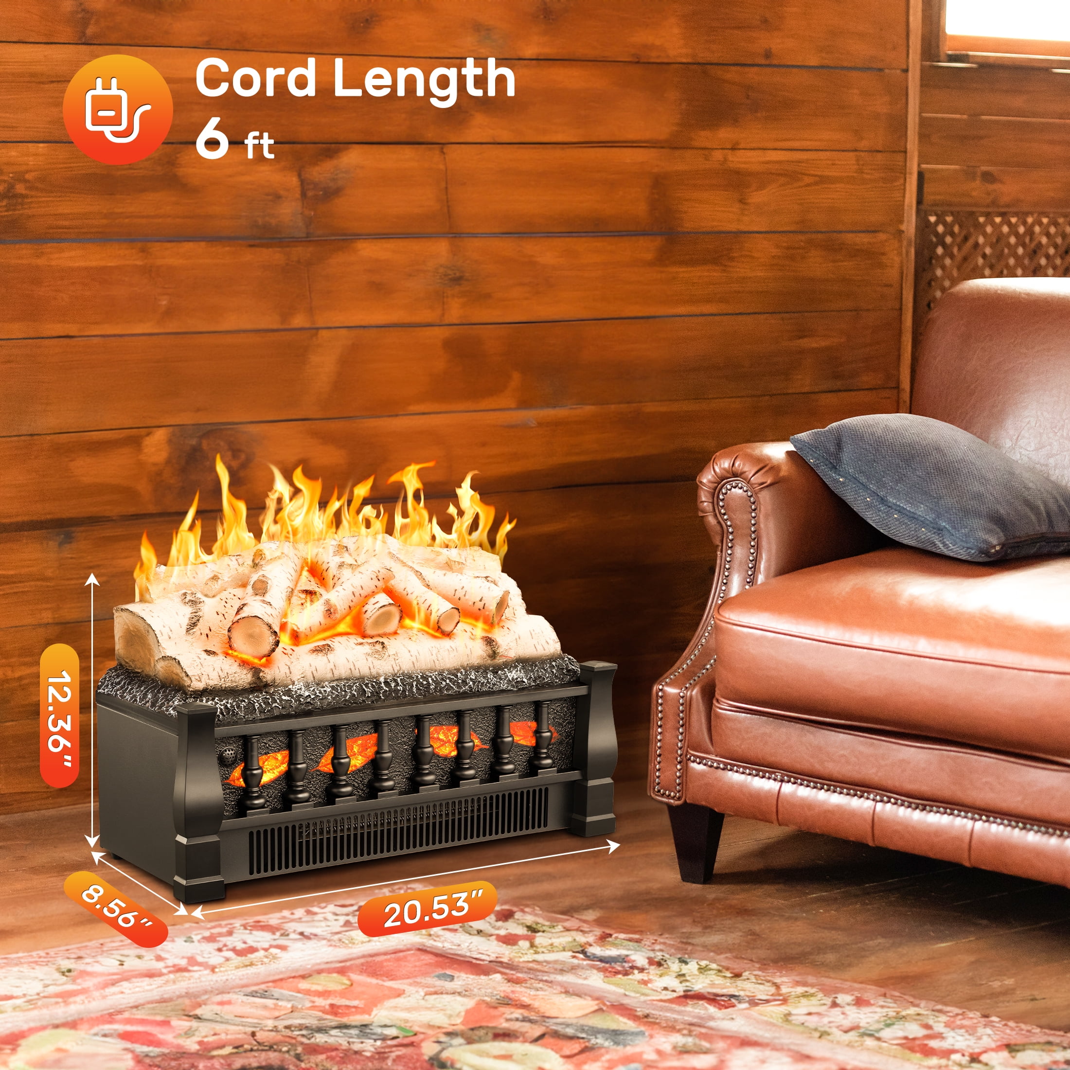 COWSAR L360 Electric-Fireplace-Logs - View #6