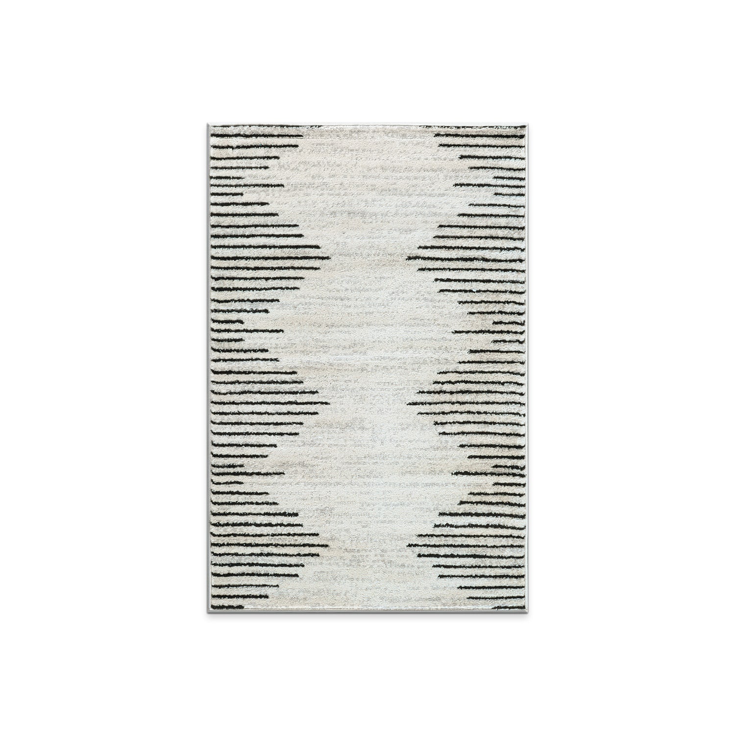 World Rug Gallery 385CREAM27X4 2 x 4 (ft) Loomed Polyester/Polypropylene Cream Rectangular Indoor Stripe Global Runner rug