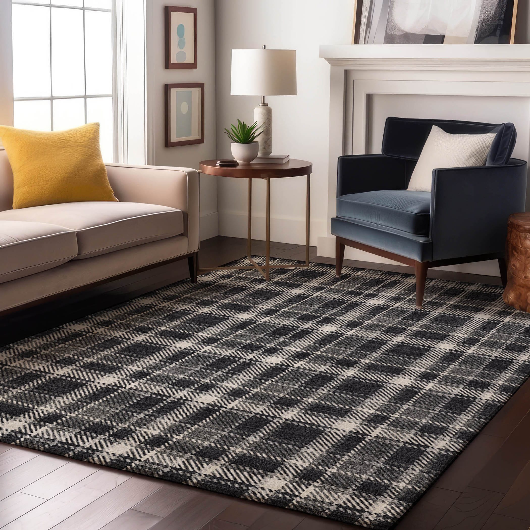Addison Rugs AMF540SM9X12 Mayfield AMF540SM 9 x 12 (ft) Loomed Polyester Salmon Rectangular Indoor Geometric Machine washable Area rug