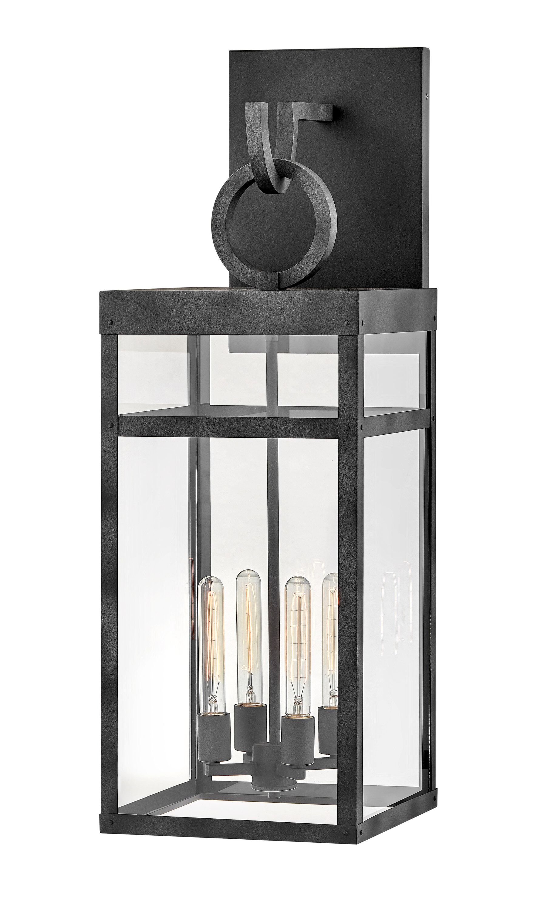 Hinkley 2809DZ Porter 4 -Light 35.25-in H Satin Black Hardwired Outdoor Wall Light
