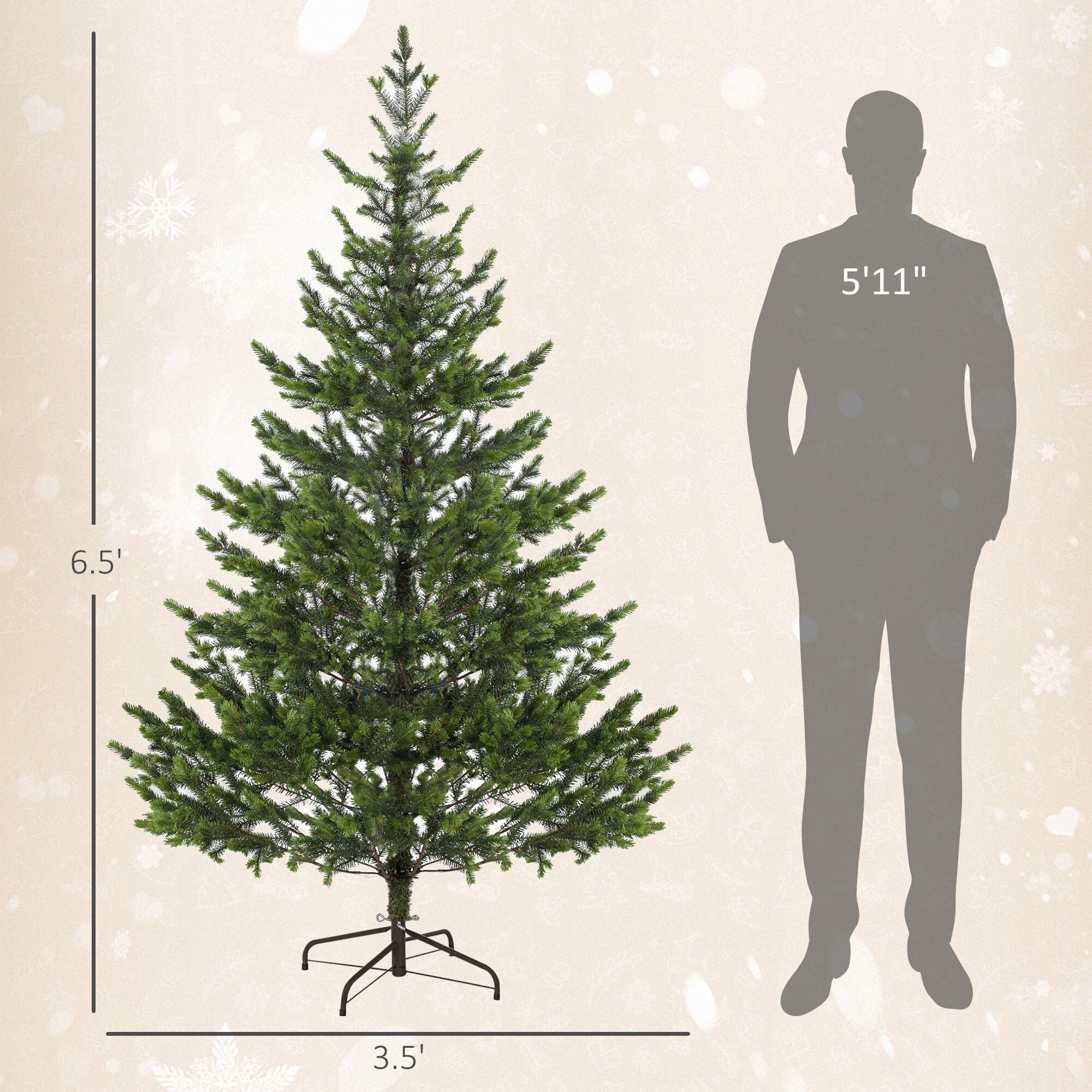 HomCom US830-853V00GN0131 Artificial-Christmas-Trees - View #3