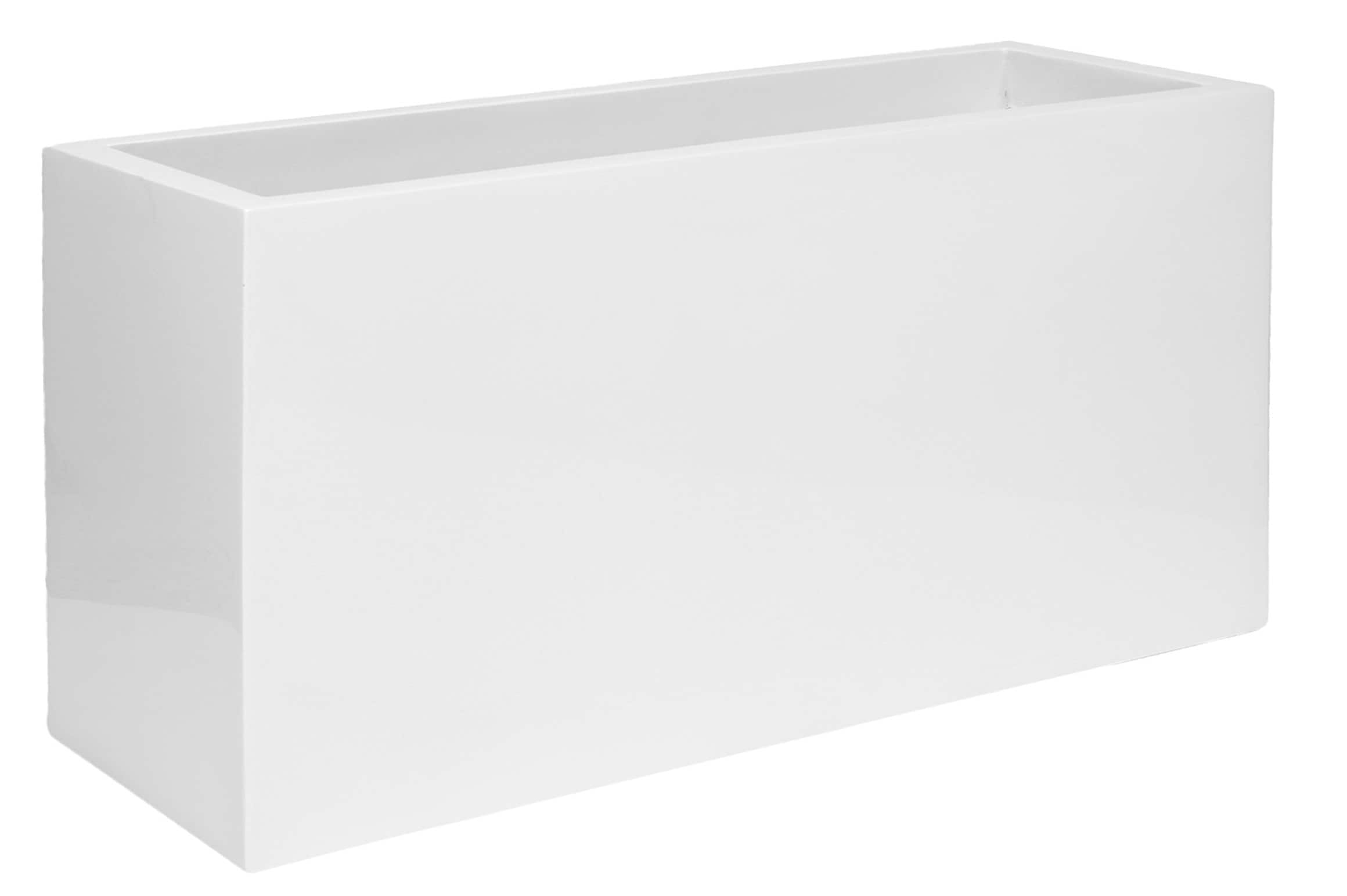 Pottery Pots E1008-H50-W Rectangle 20.0-Inches W Extra Large White Stone Contemporary/Modern Indoor/Outdoor Nursery planter