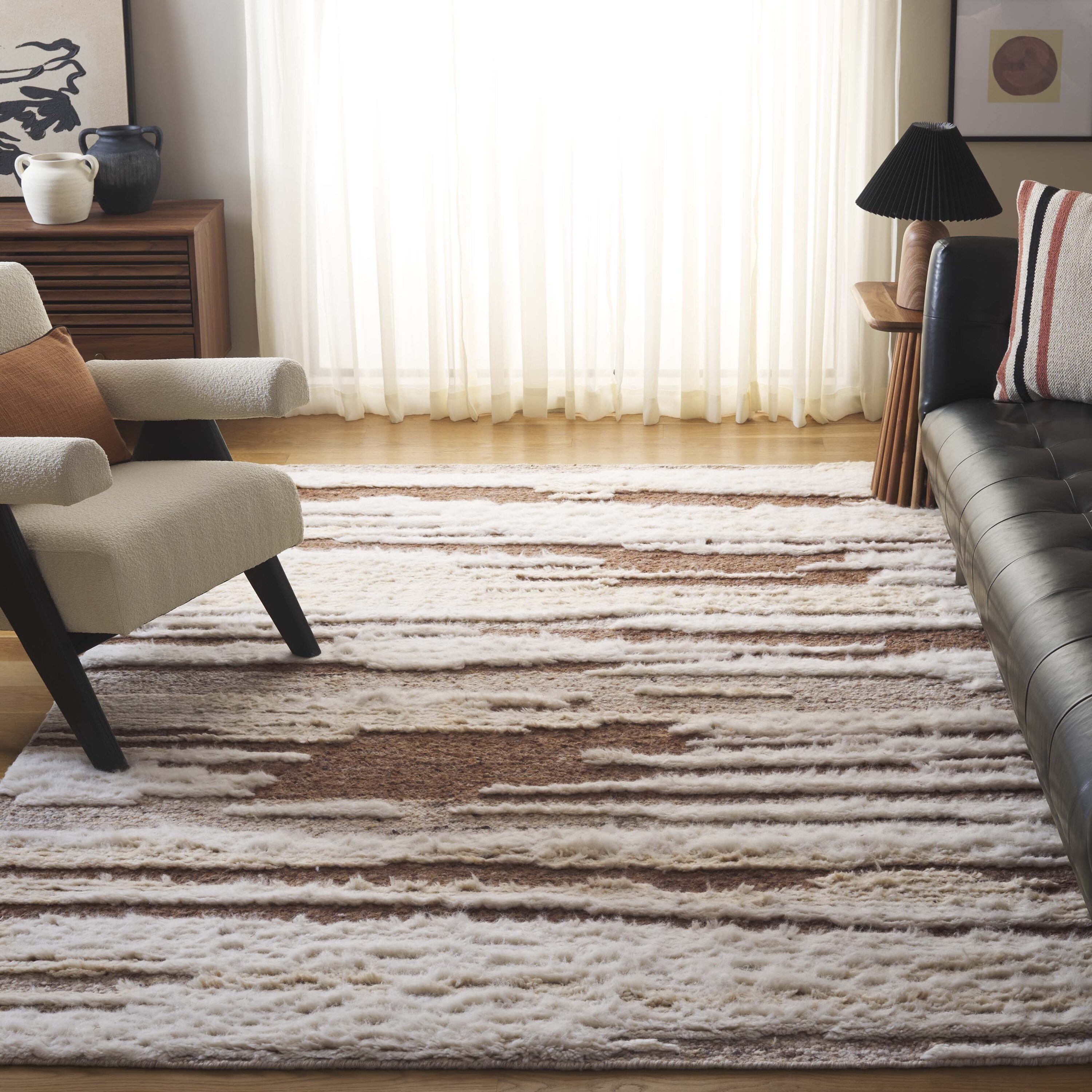  Tribeca 113 Ivory/Beige Contemporary 6ft x 9ft Medium Rectangle Rug