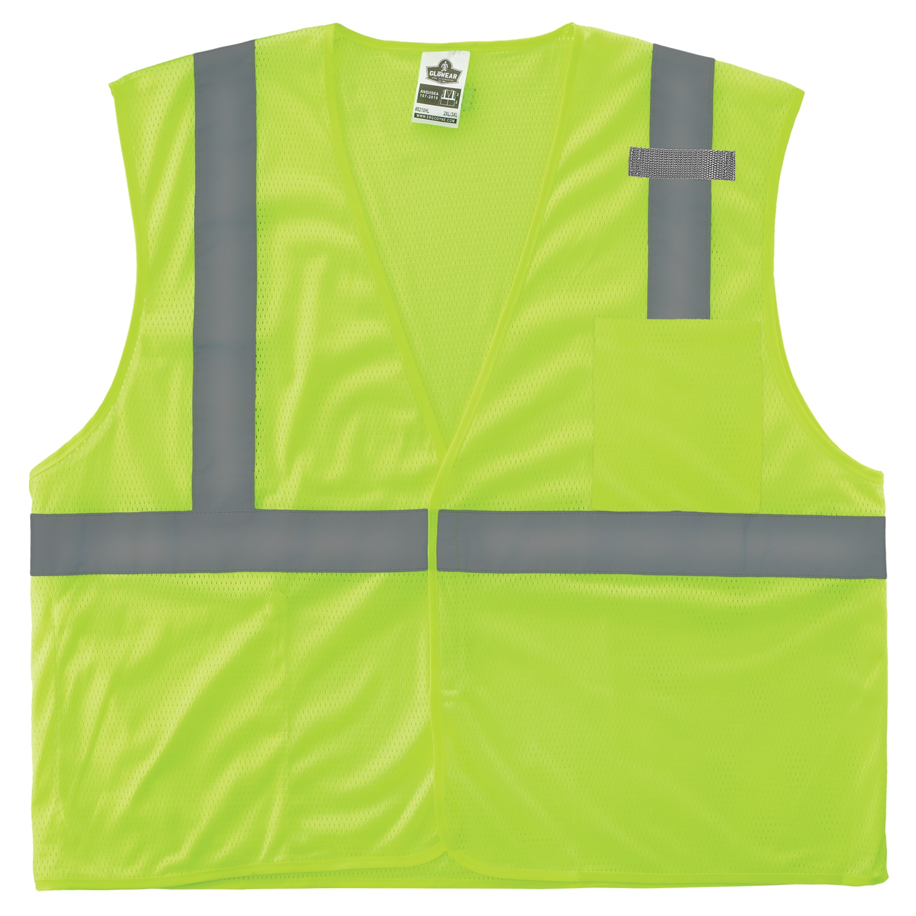5XL ~ New ANSI Class 2 High Vis Safety Lime Reflective Vest ~ L 