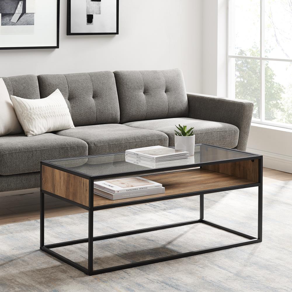 Reclaimed Barnwood Glass Coffee Table at Lowes.com