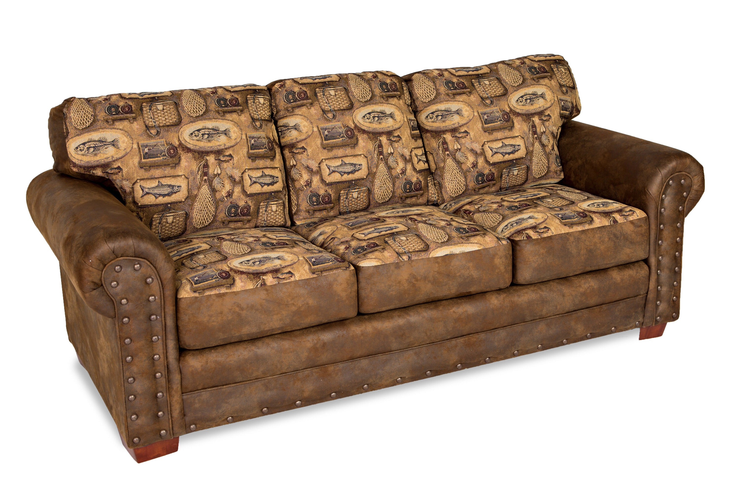 Brown Microfiber and Cotton 4-Piece Sleeper Sofa Set