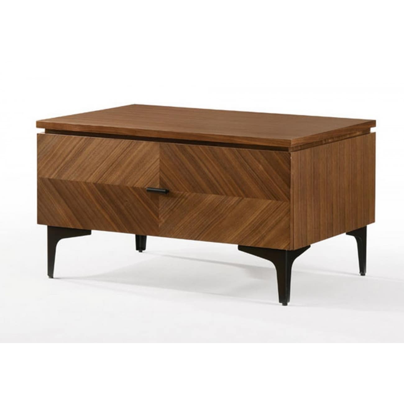HomeRoots 4000473025 Walnut Rubberwood Nightstand