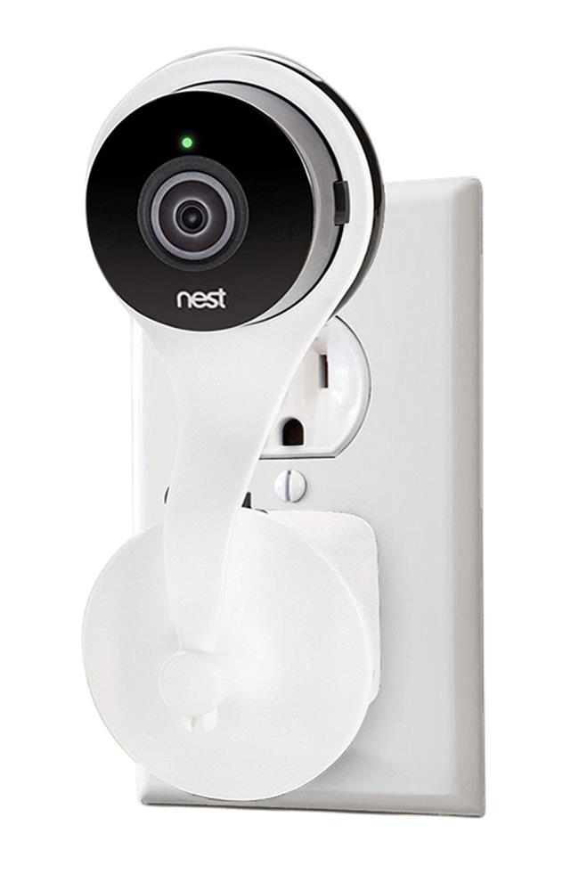 Wasserstein 746060131086 Google Nest Cam Indoor AC Outlet Mount White Swivel Tilting Security Camera Wall Mount