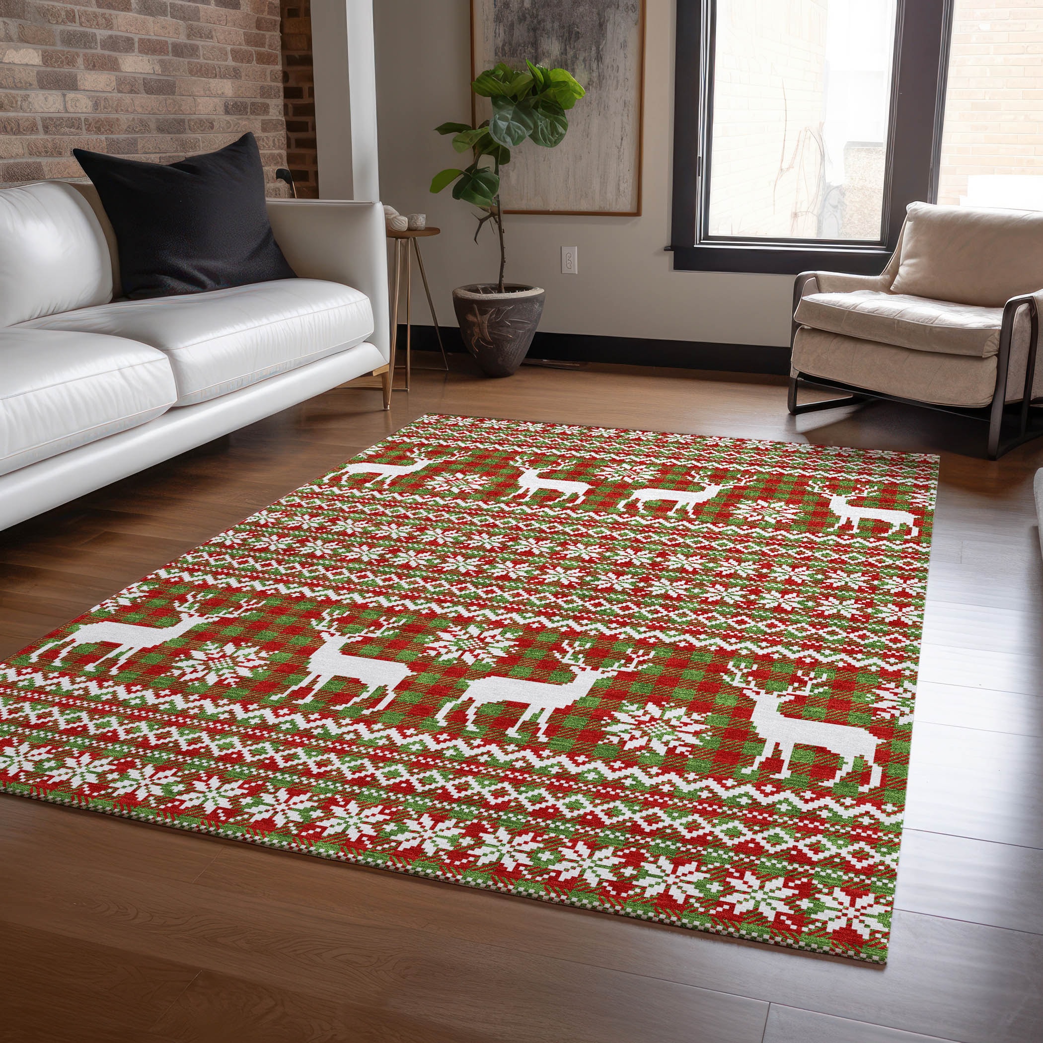 Addison Rugs ACN1820FE9X12 Chantille ACN1820FE 9 x 12 (ft) Loomed Polyester Fern Rectangular Indoor/Outdoor Machine washable Area rug