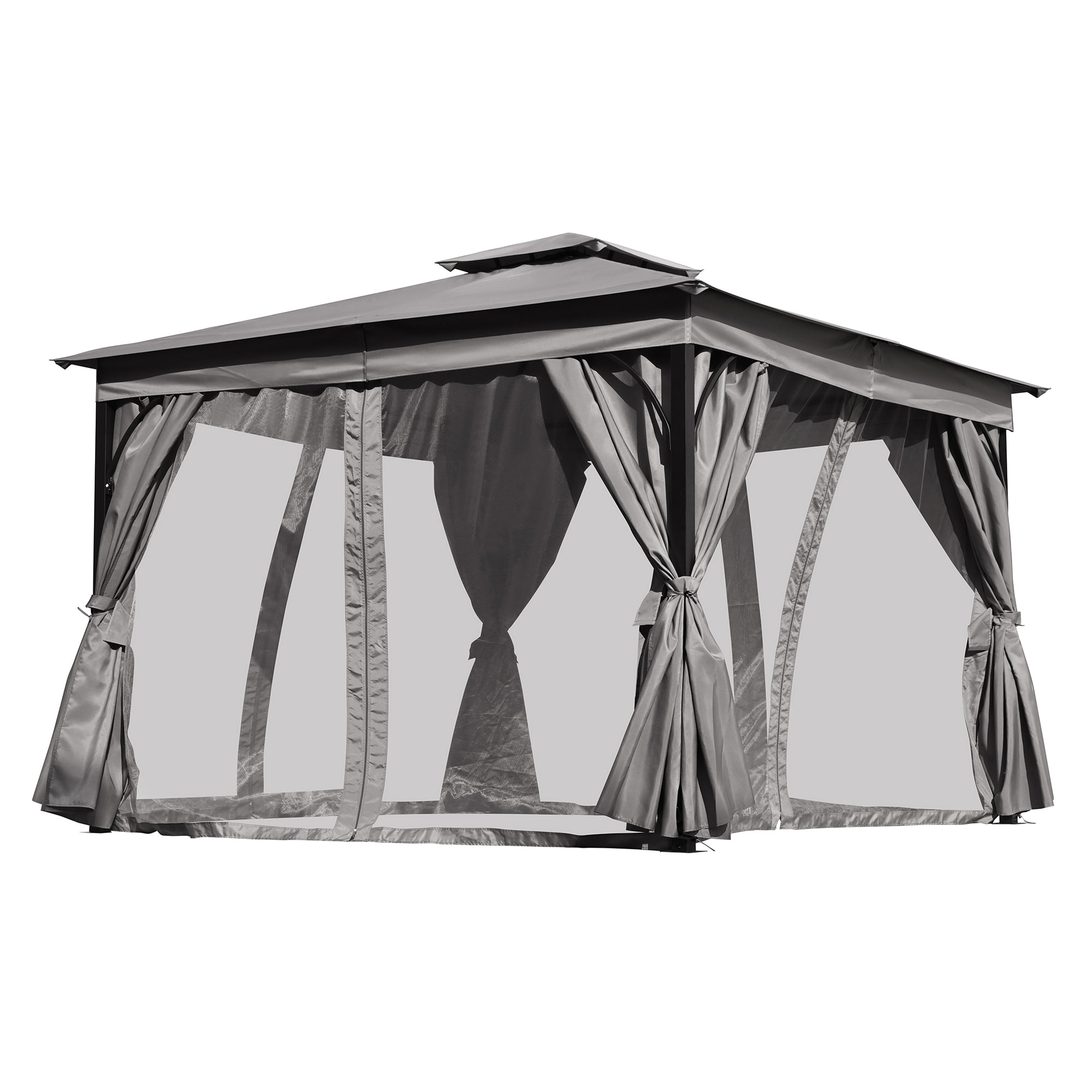 SINOFURN SYB260042GY Wood-Resin-Gazebos - View #11