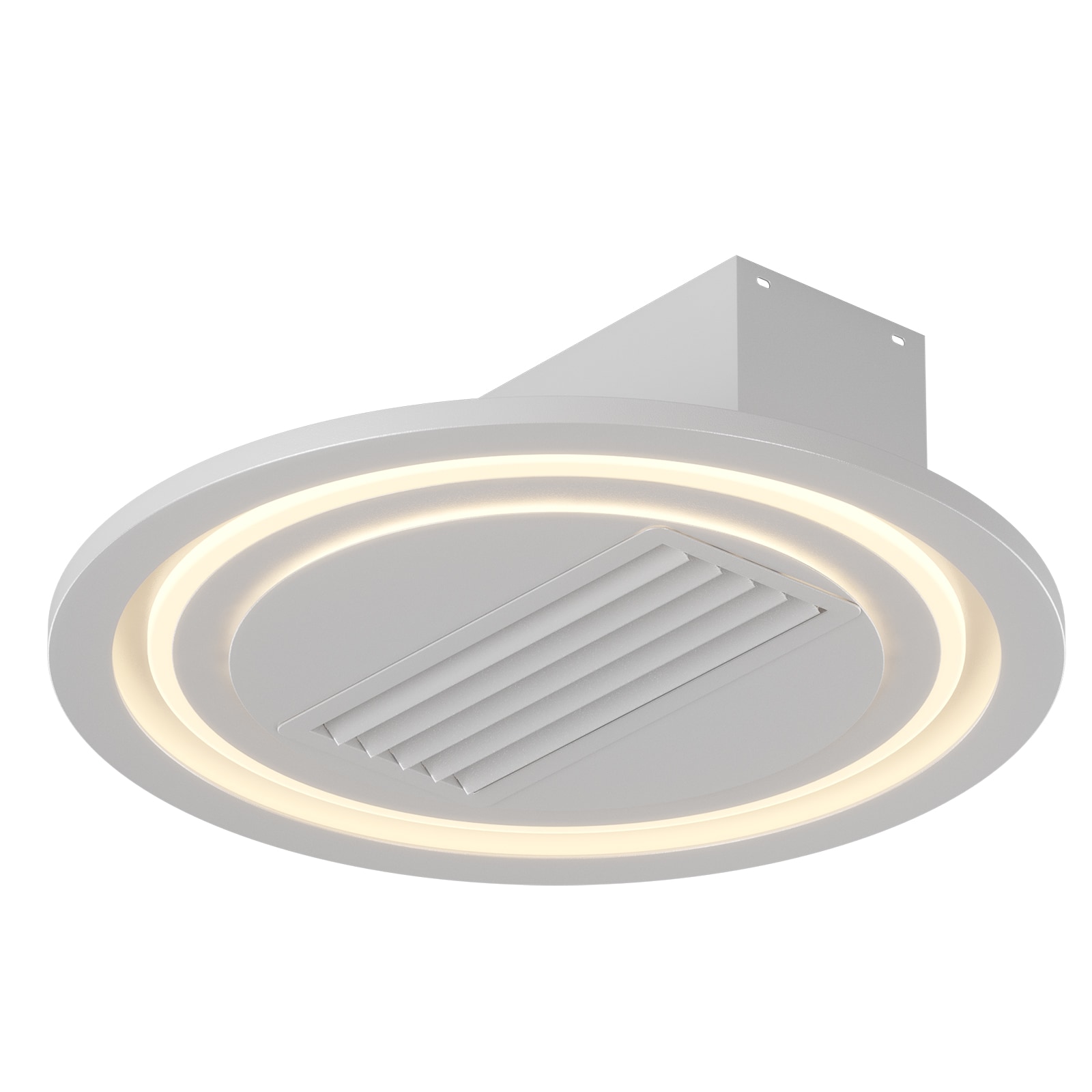 JIMSMAISON JMSLCF32-22W 22-in Color-Changing Integrated LED Flush Mount White with Bladeless Ceiling Fan With Light - Remote Included ( 1 -Blade )