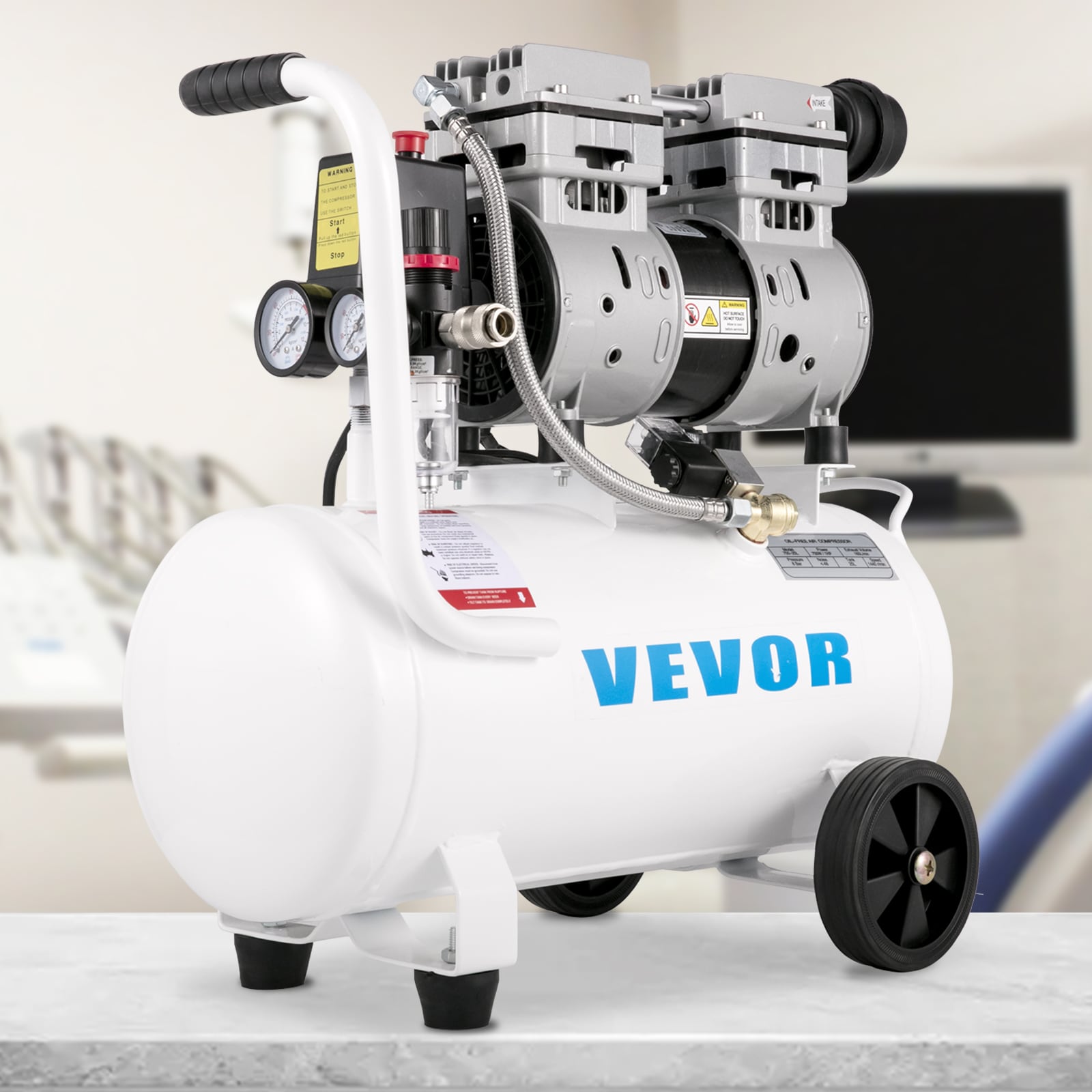 VEVOR 6.6-Gallon Portable Electric 115 PSI Vertical Air Compressor with Accessories Included WSKYJ750-25L00001V1 Sansujyuku sansujyuku.com