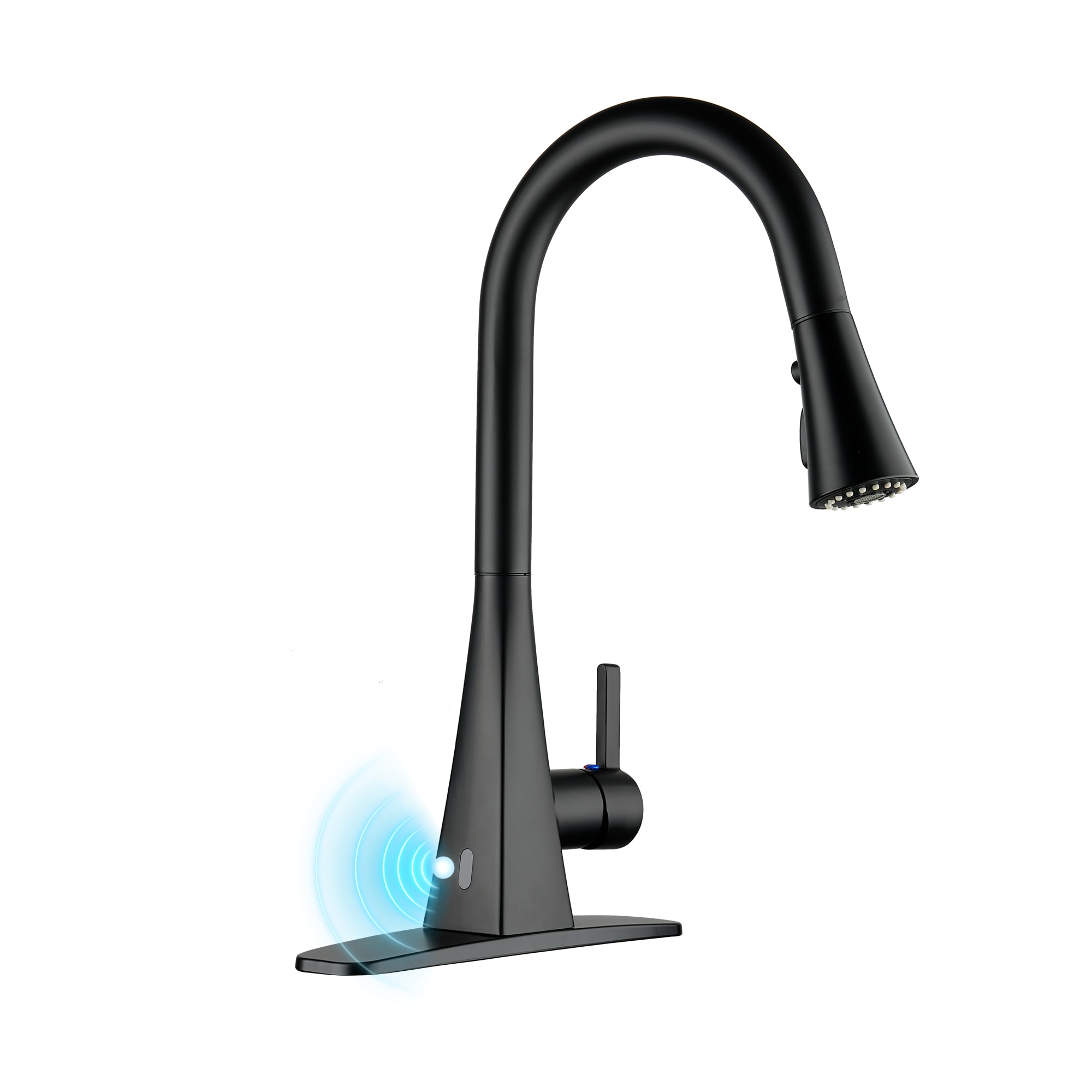 Clihome Brushed Gold Single Handle Deck-mount Pull-down Kitchen Faucet with Sprayer