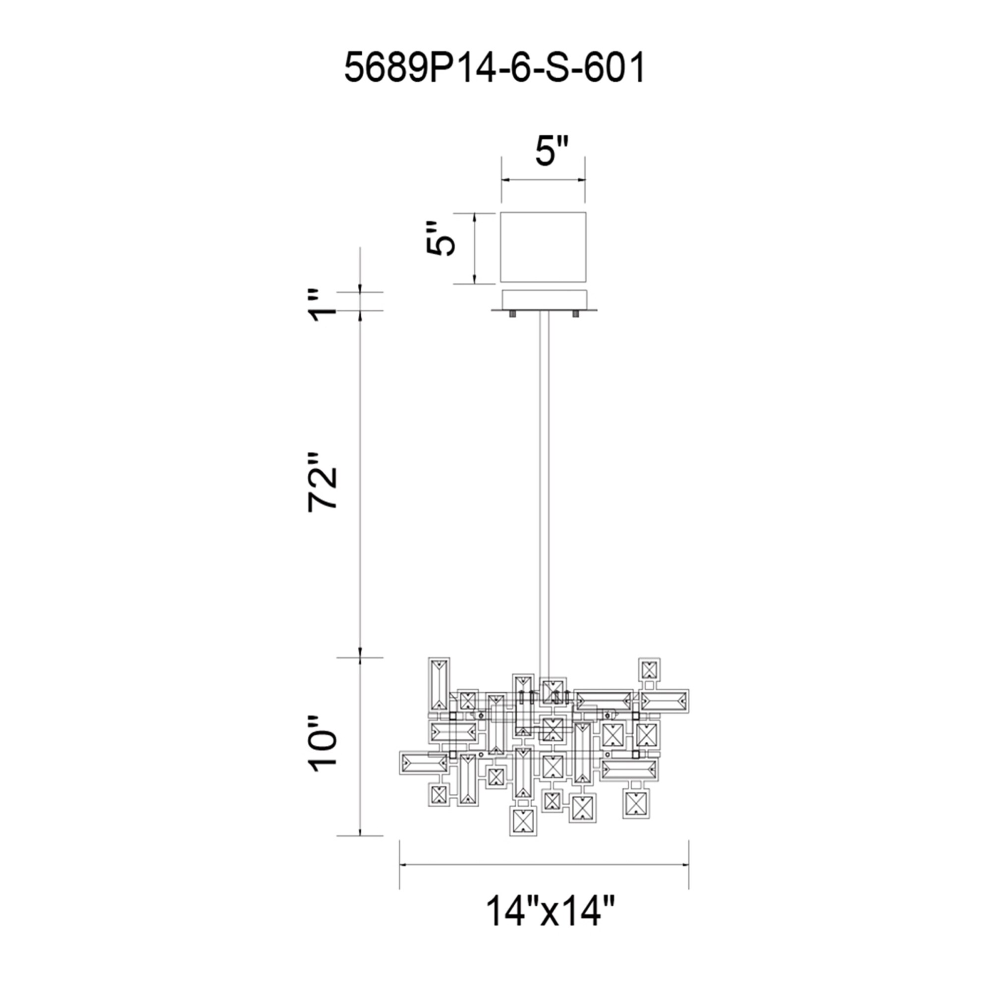 CWI Lighting 5689P14-6-S-601 b090015 - View #8