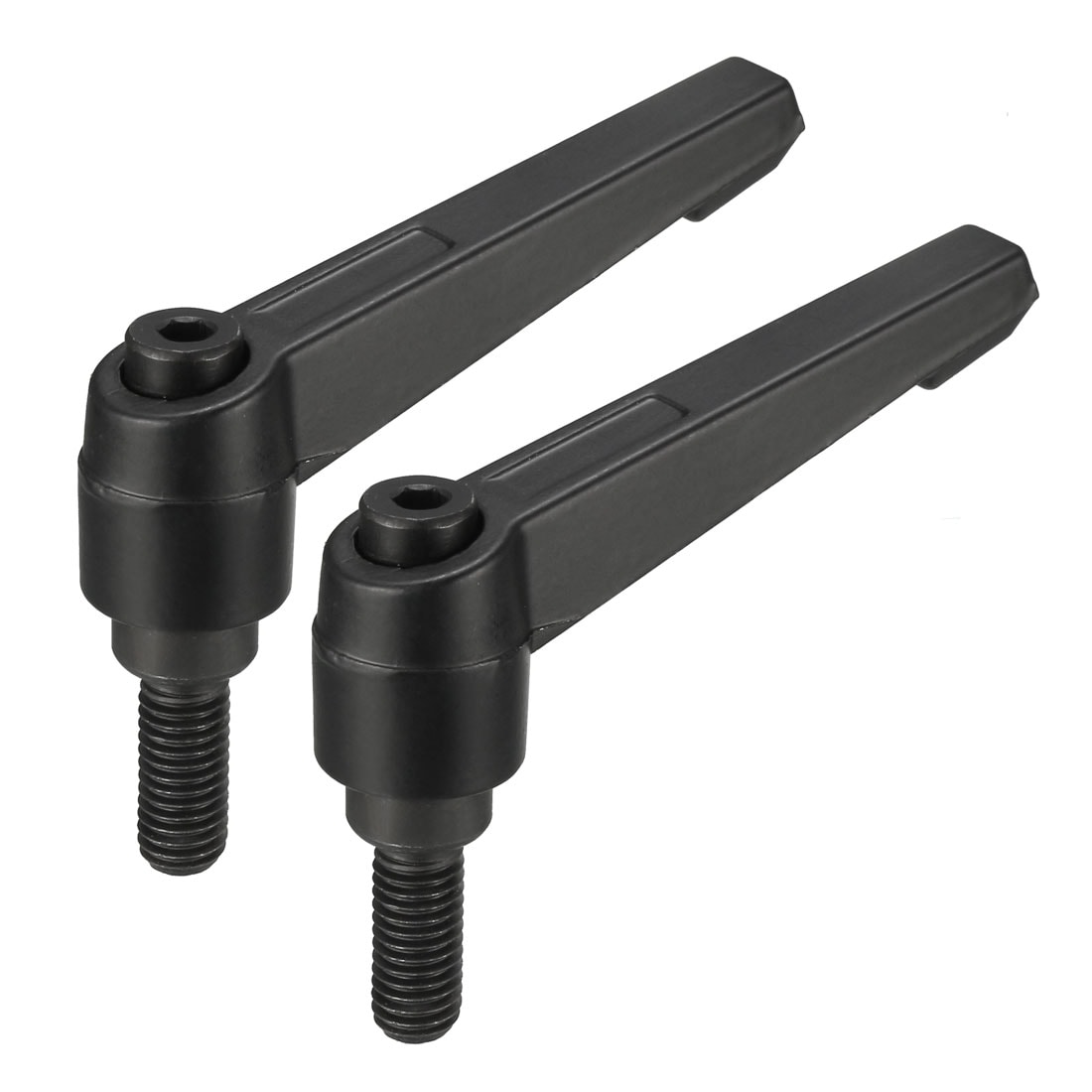 Unique Bargains 2pcs Adjustable Clamping Lever Handle M8 x 20mm Metric Black Oxide Carbon Steel Male Threaded Stud Hand Knobs Rotating Screw Handles Bolts with Locking Lever Black #S25072800UX9475