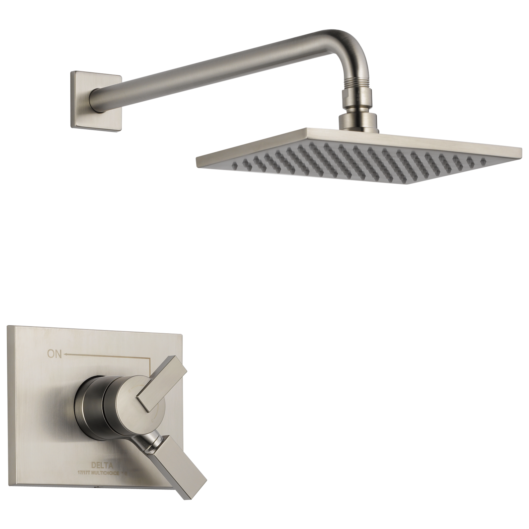 Delta T17253-SS Vero Stainless 2-handle Single function 8.656-in Square Shower Faucet